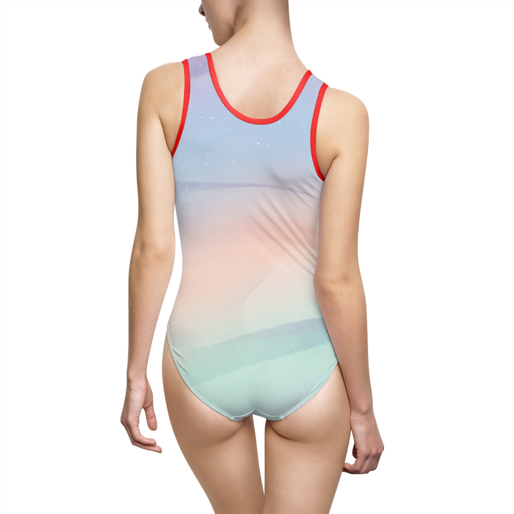 Pastel Ombre One-Piece Swimsuit — Soft Sunset Gradient Tank Swimsuit
