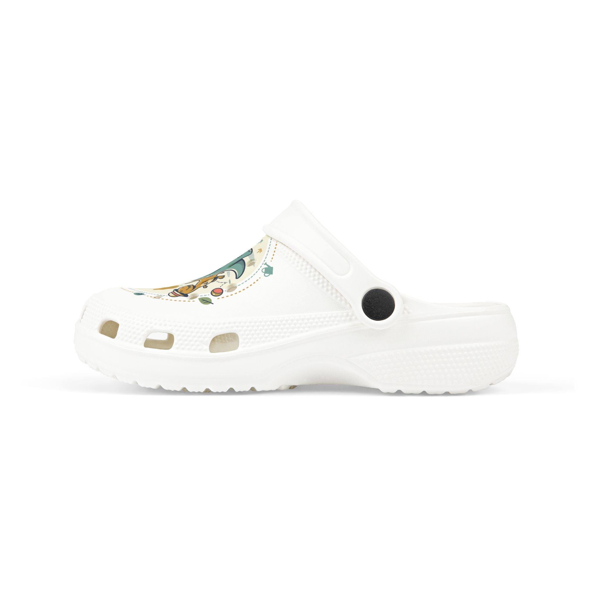 Kids' Dino Garden Foam Clogs – Cute Blue Triceratops All-Over Print