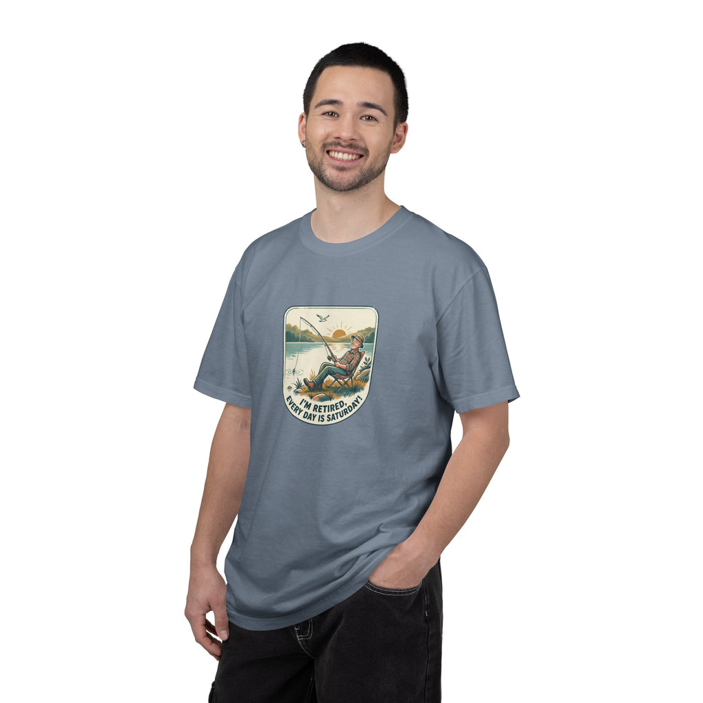 Retired Fisherman T-Shirt — 'Retirement: Every Day Is Saturday' Vintage Fishing Tee