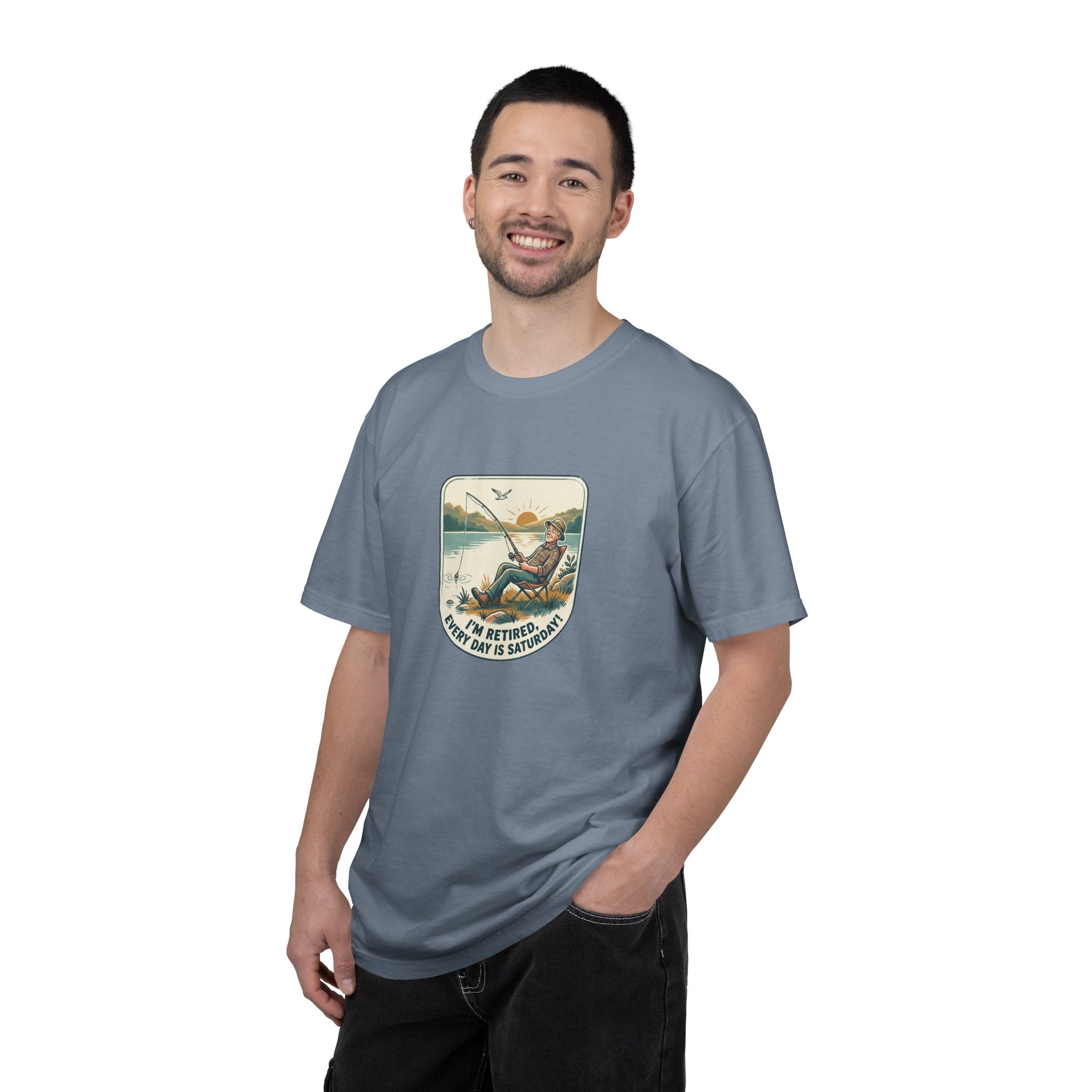 Retired Fisherman T-Shirt — 'Retirement: Every Day Is Saturday' Vintage Fishing Tee