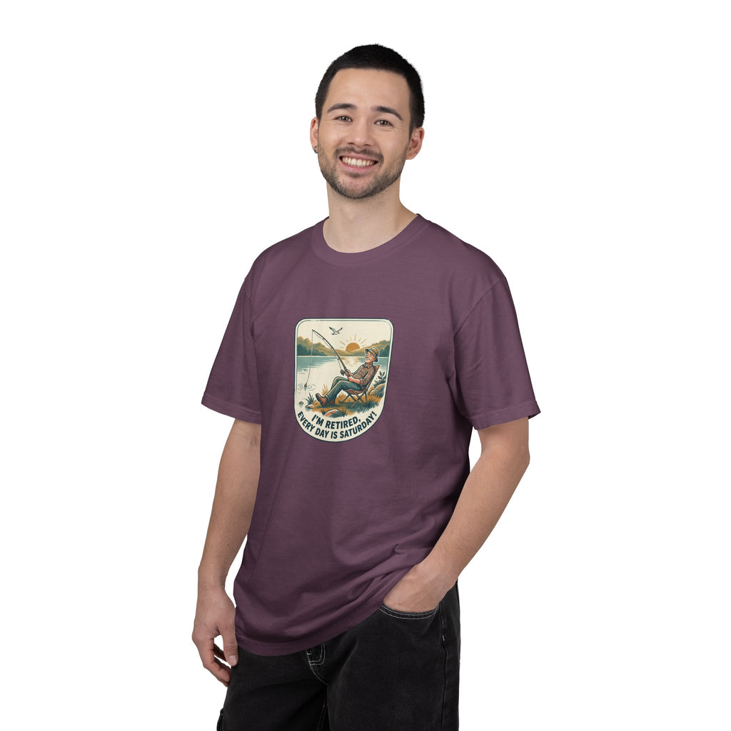 Retired Fisherman T-Shirt — 'Retirement: Every Day Is Saturday' Vintage Fishing Tee