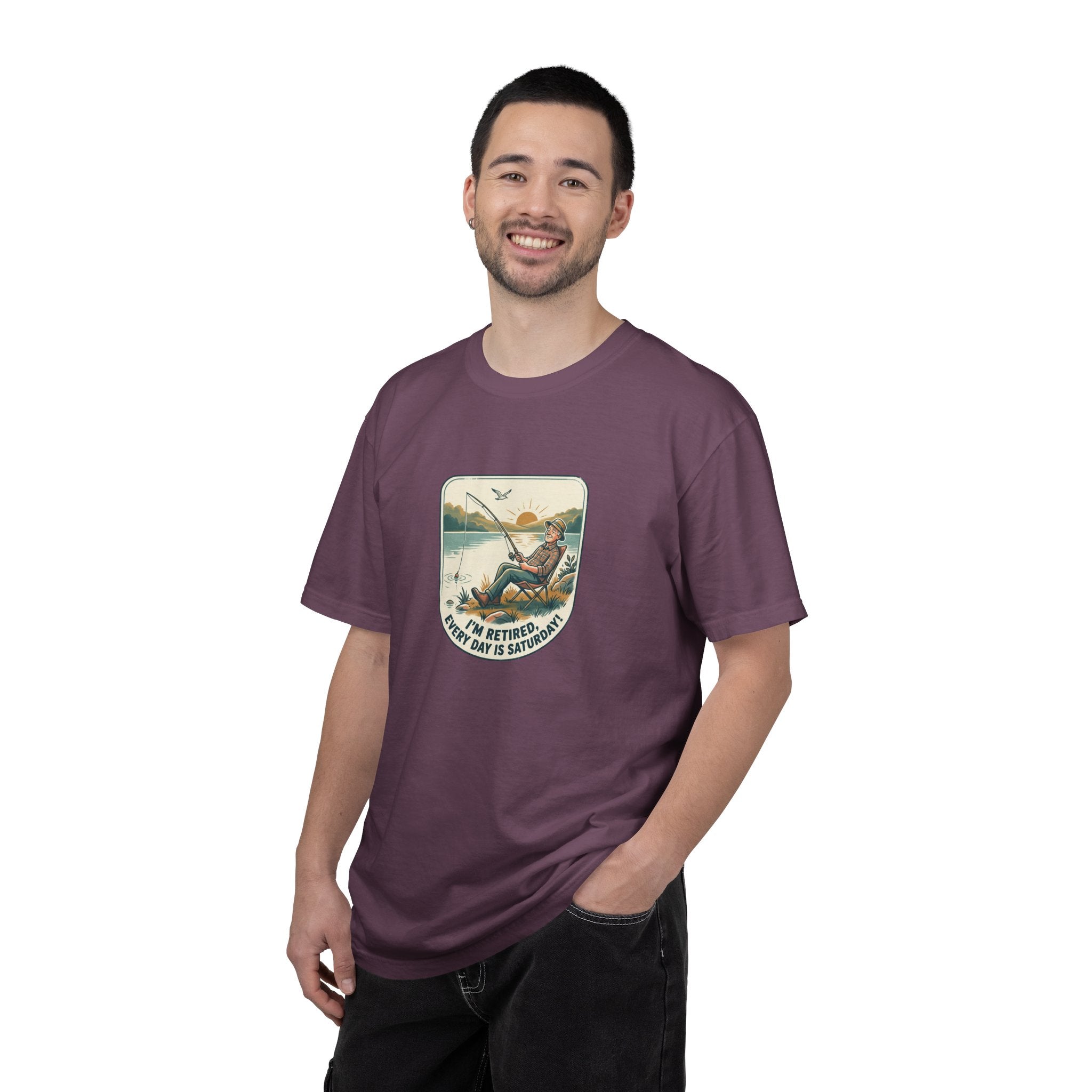 Retired Fisherman T-Shirt — 'Retirement: Every Day Is Saturday' Vintage Fishing Tee