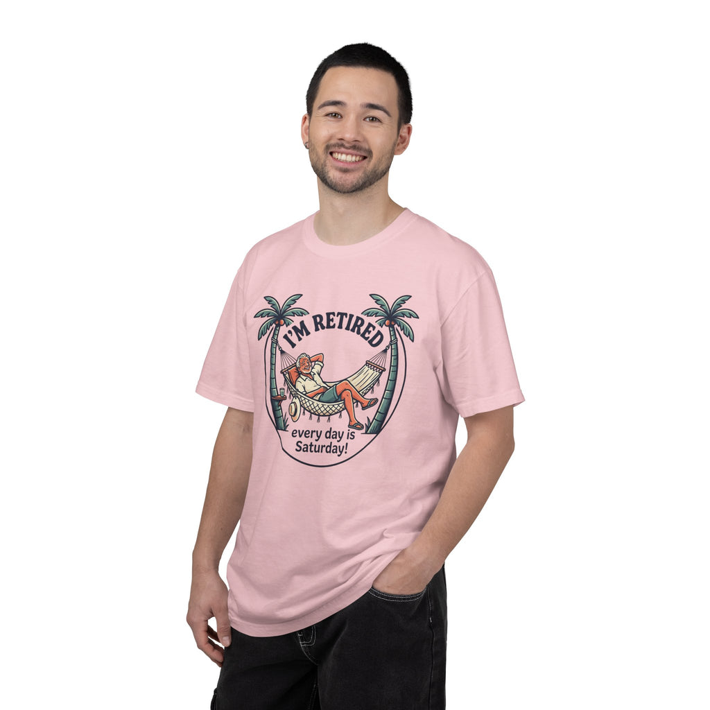Retired Hammock T-Shirt — "I'm Retired, Every Day Is Saturday!"