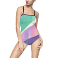 Pastel Aurora One-Piece Swimsuit — Colorful Abstract Beachwear for Women