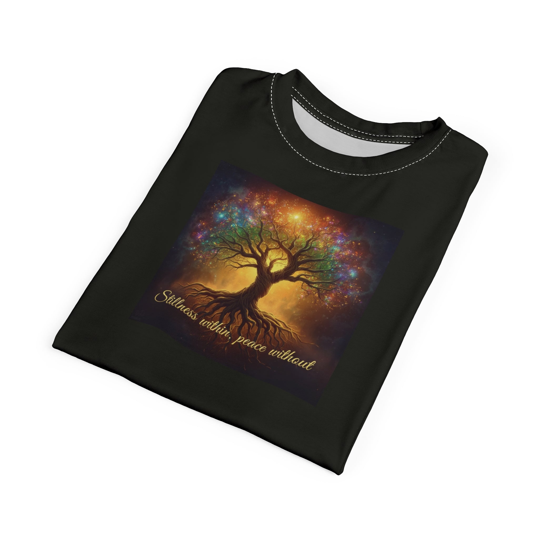 Tree of Life T-Shirt - "Stillness Within, Peace Without" Spiritual Meditation Tee