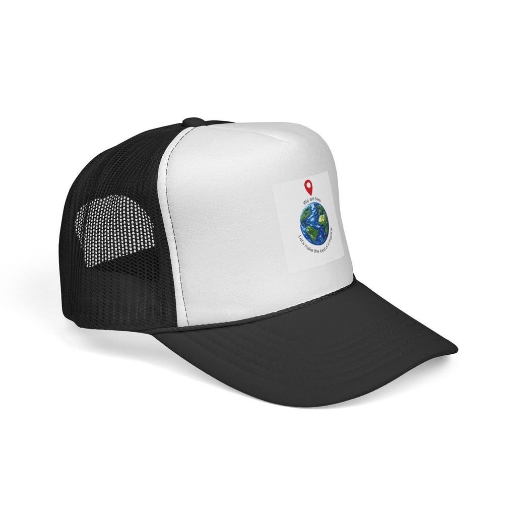 Earth Love Trucker Hat — "We Are Here" Globe Graphic Cap