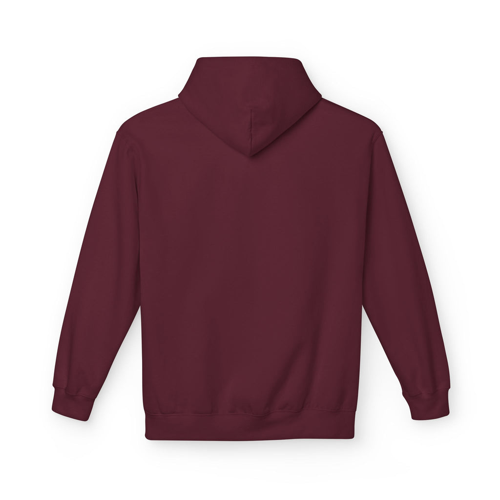 Unisex pullover hoodie with We Are Here emblem in front