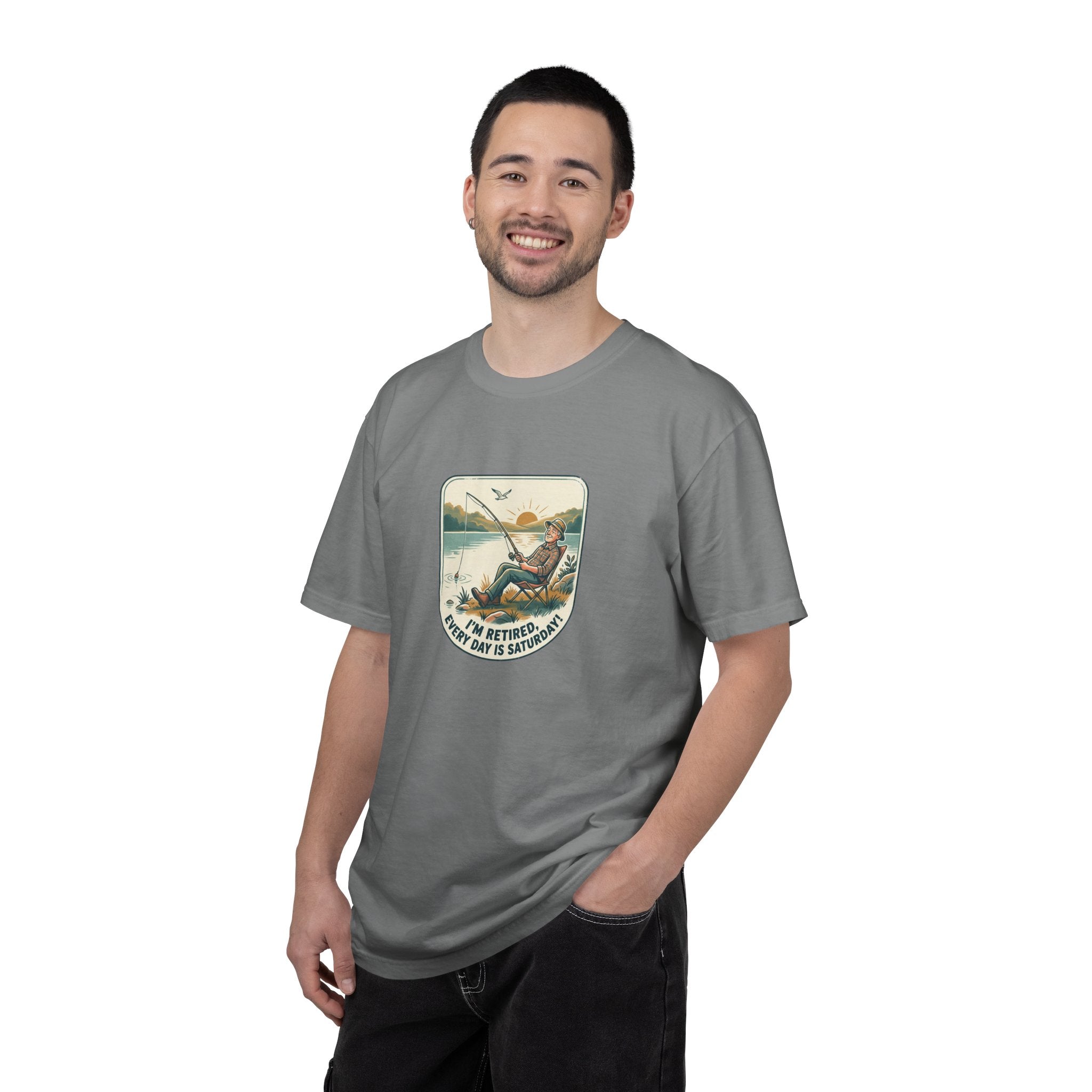 Retired Fisherman T-Shirt — 'Retirement: Every Day Is Saturday' Vintage Fishing Tee
