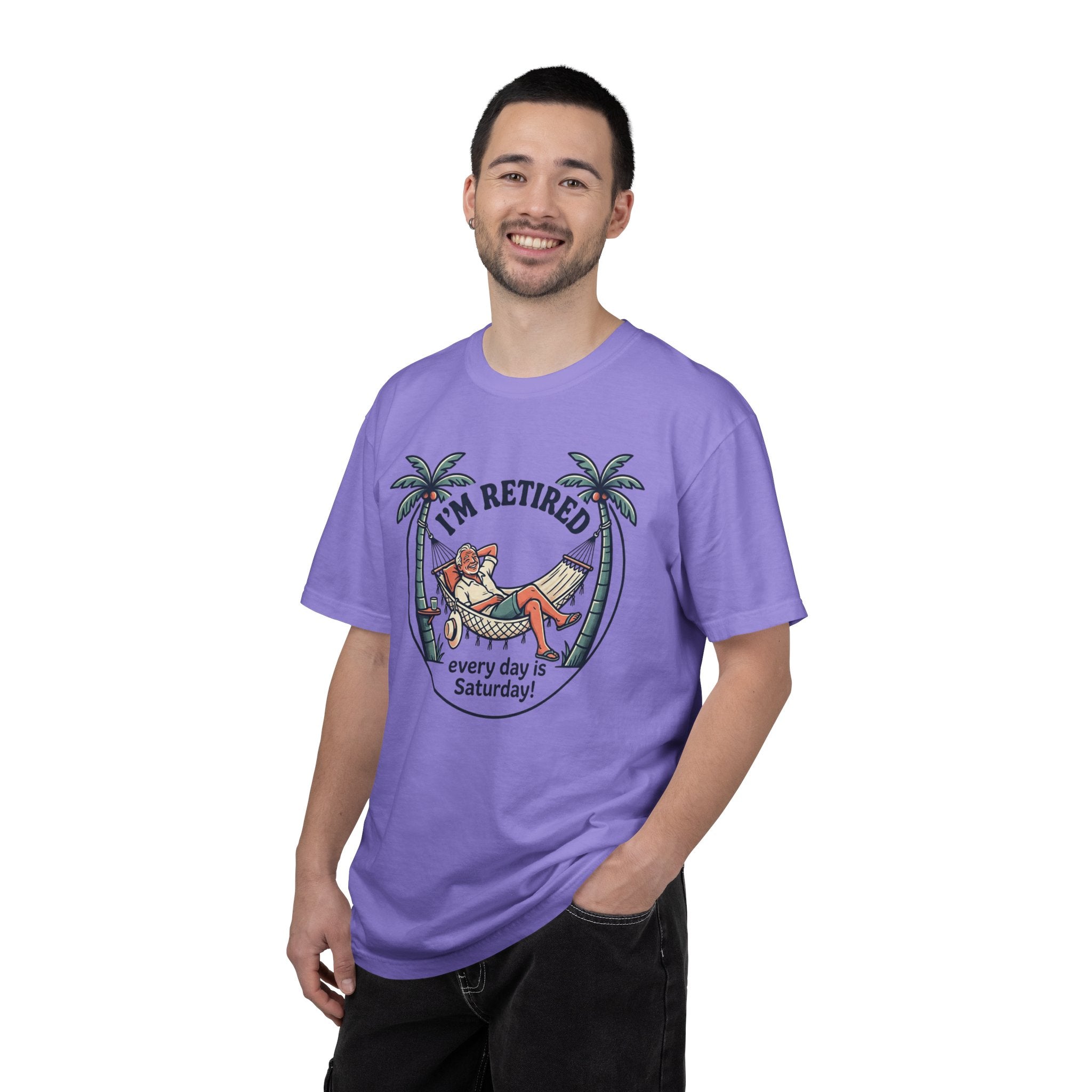 Retired Hammock T-Shirt — "I'm Retired, Every Day Is Saturday!"