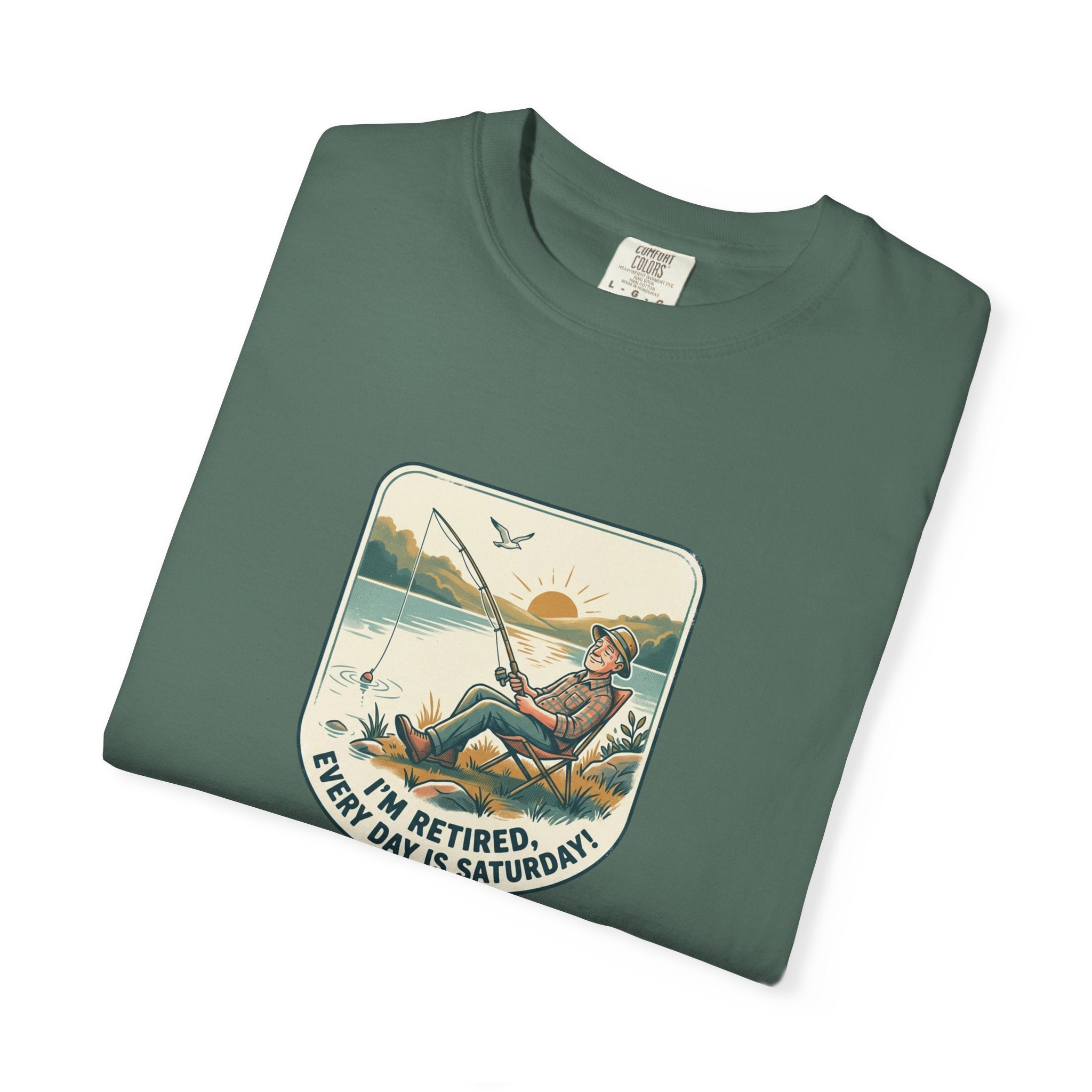 Retired Fisherman T-Shirt — 'Retirement: Every Day Is Saturday' Vintage Fishing Tee