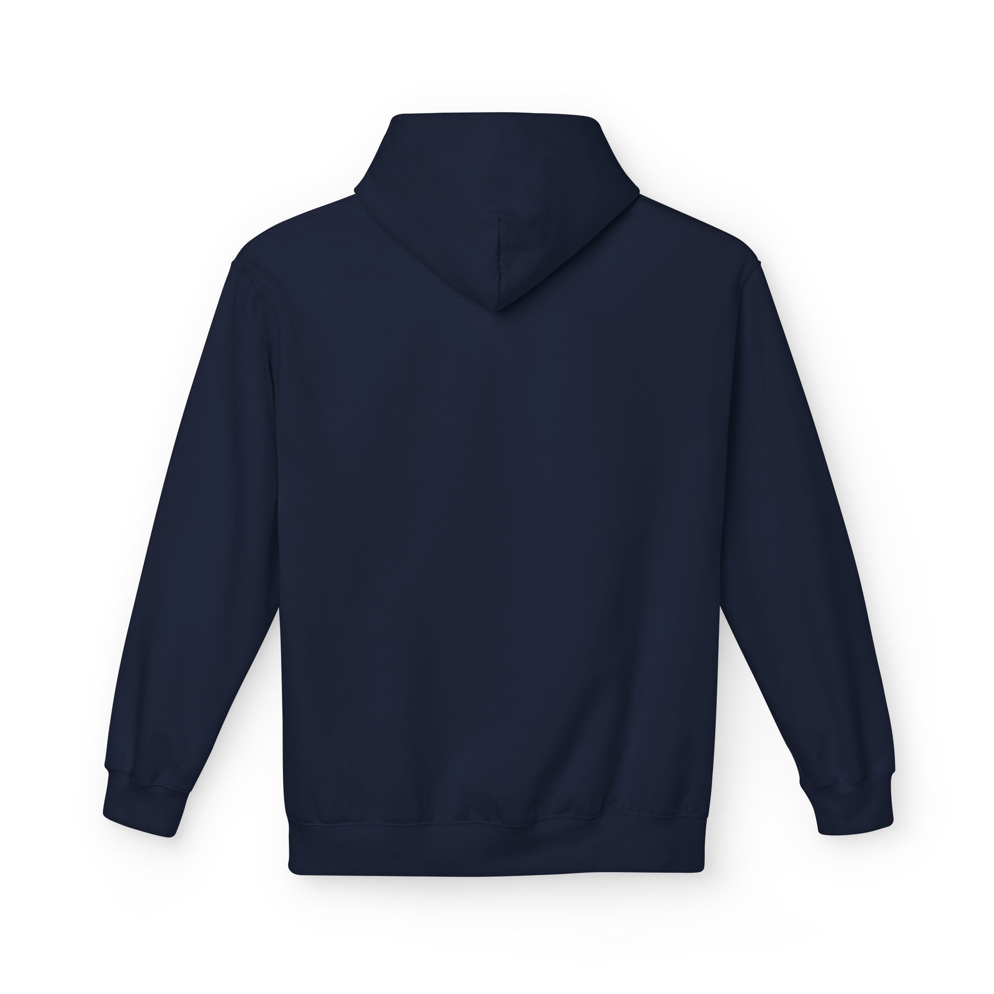 Unisex pullover hoodie with We Are Here emblem in front