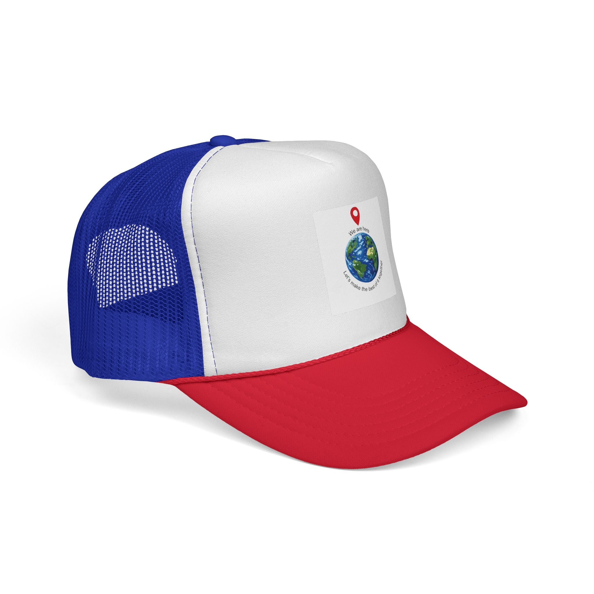 Earth Love Trucker Hat — "We Are Here" Globe Graphic Cap
