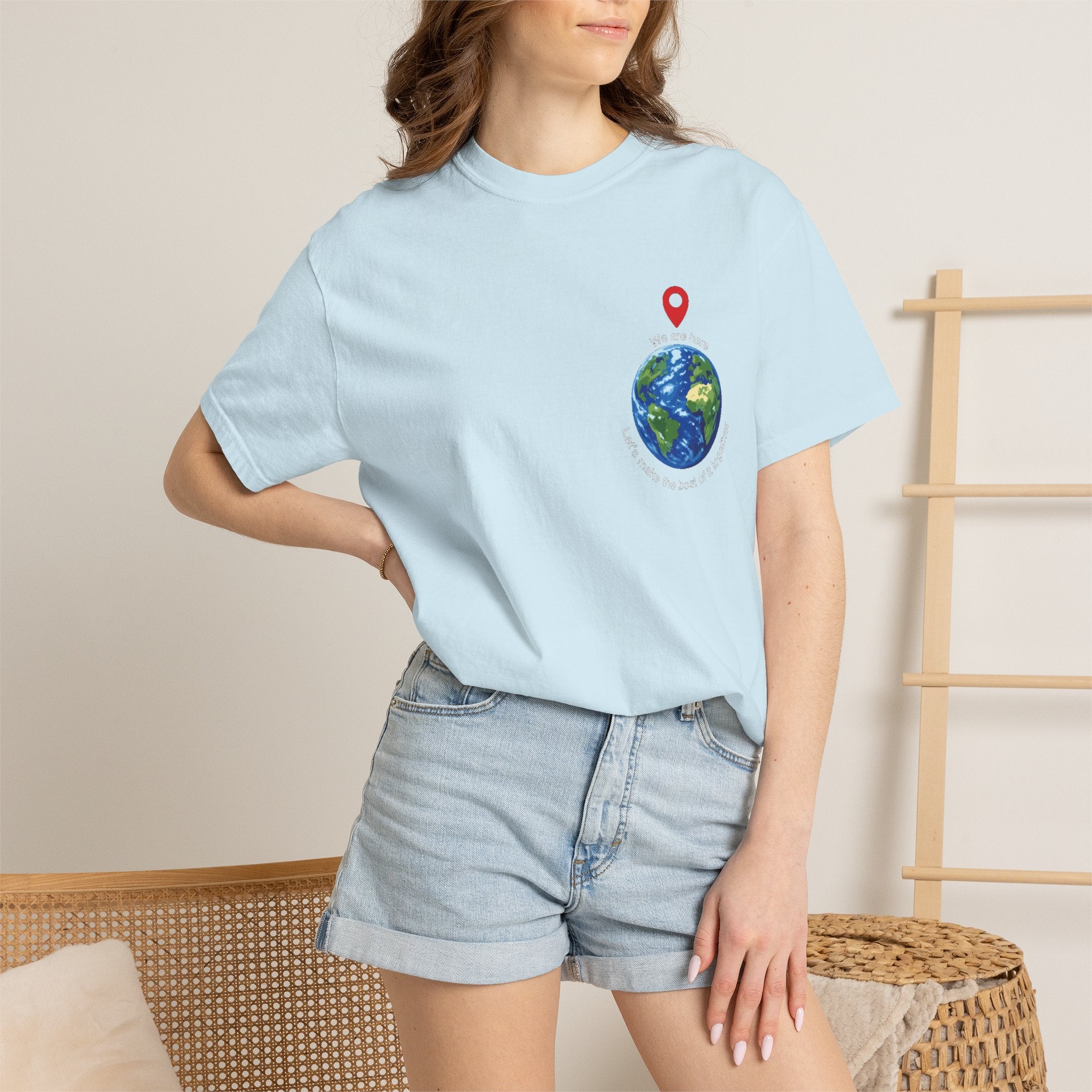 'We Are Here' Garment-Dyed T-Shirt — Inspirational Togetherness Tee