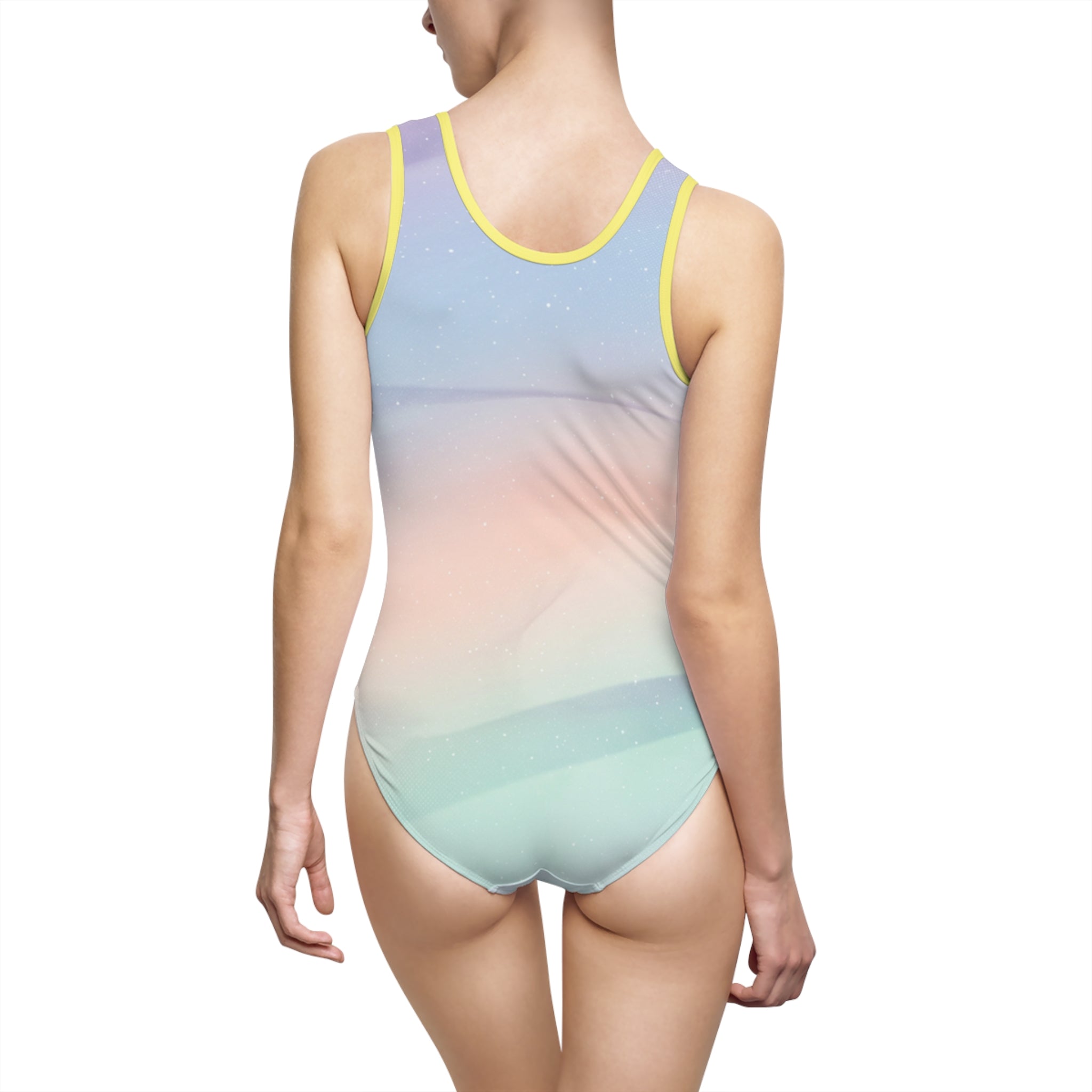 Pastel Ombre One-Piece Swimsuit — Soft Sunset Gradient Tank Swimsuit