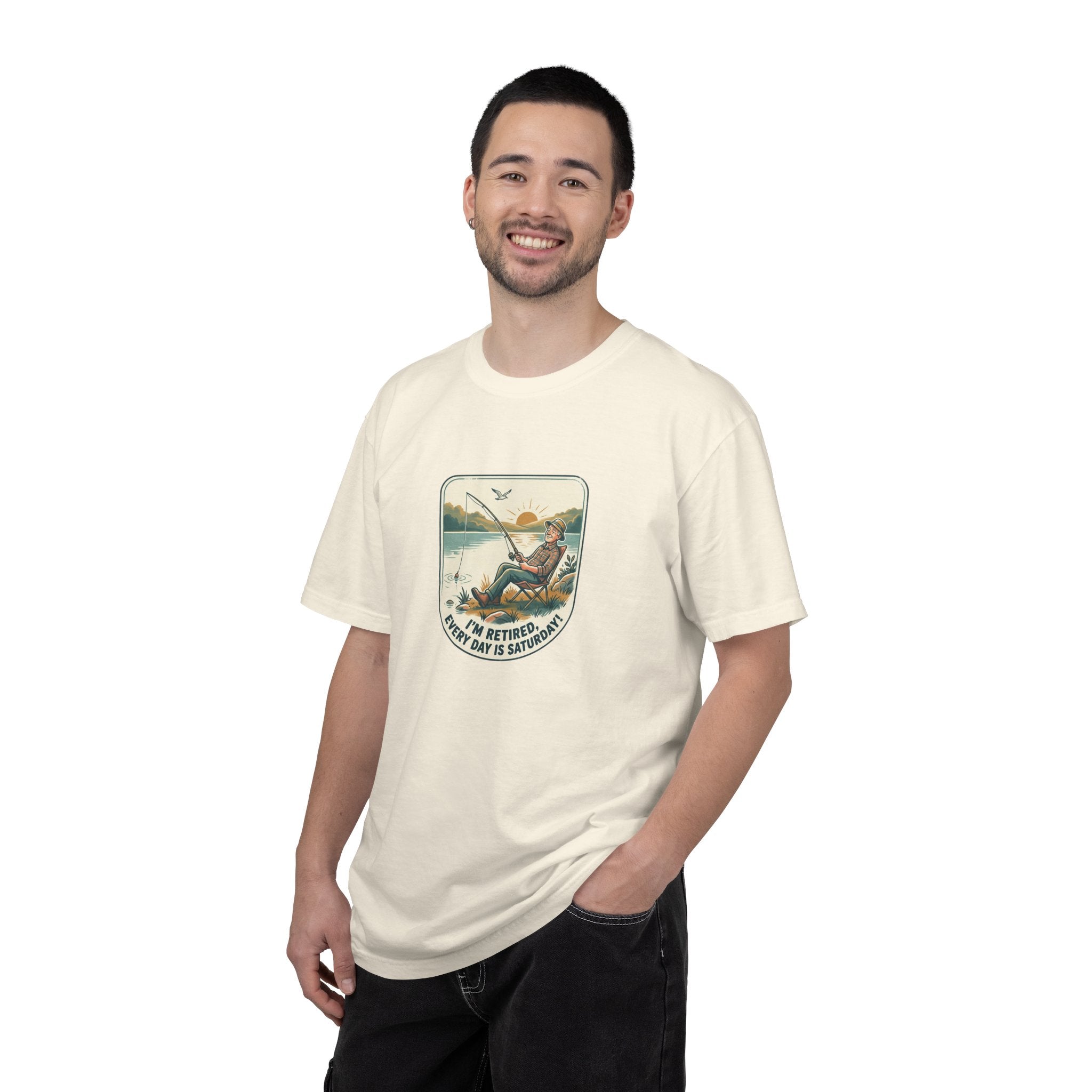 Retired Fisherman T-Shirt — 'Retirement: Every Day Is Saturday' Vintage Fishing Tee