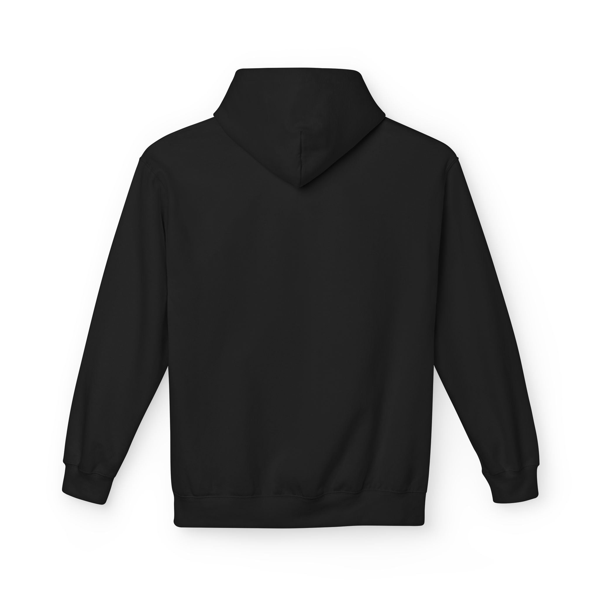 Unisex pullover hoodie with We Are Here emblem in front