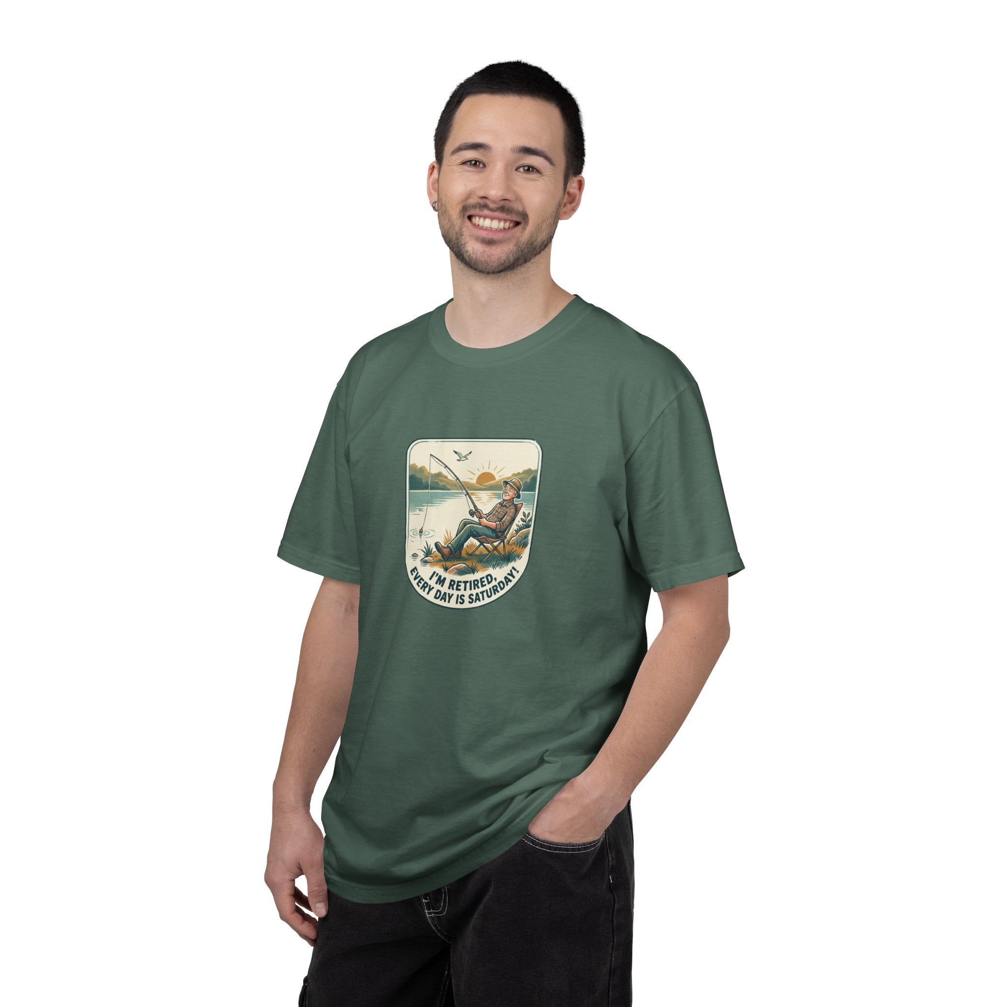 Retired Fisherman T-Shirt — 'Retirement: Every Day Is Saturday' Vintage Fishing Tee