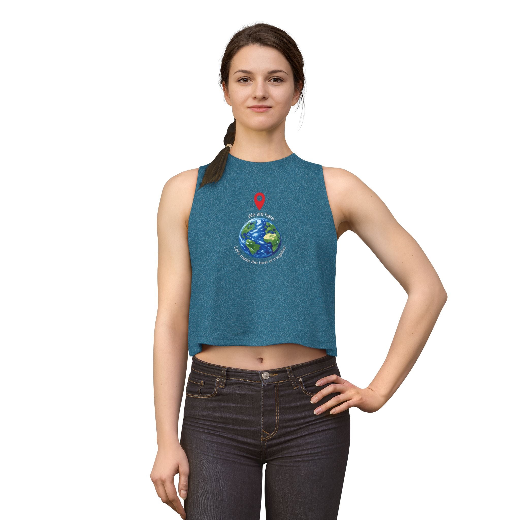 Women's Crop Top with we are here image