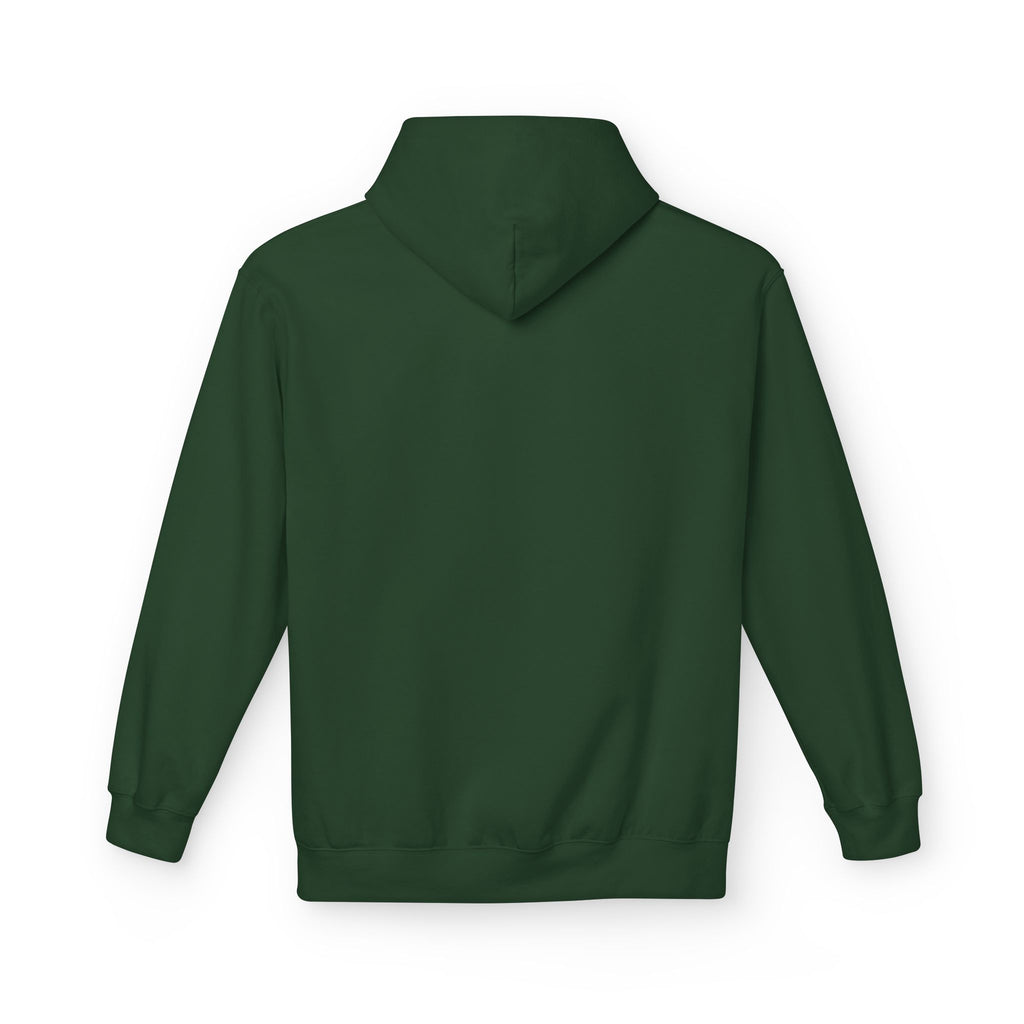 Unisex pullover hoodie with We Are Here emblem in front