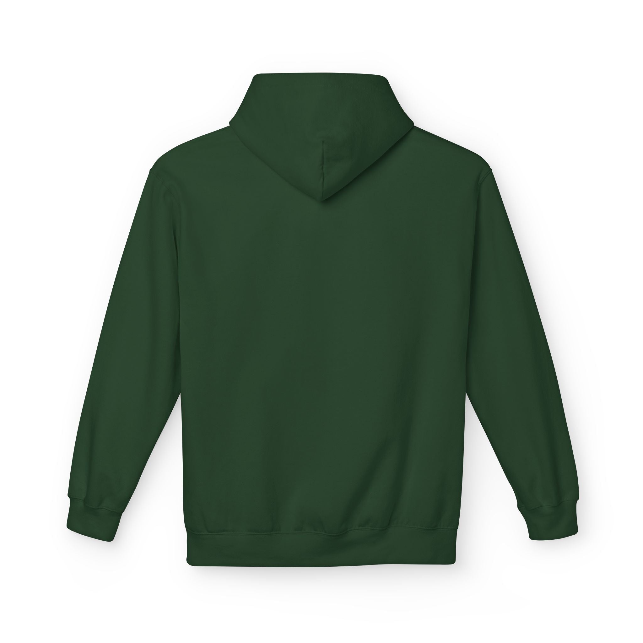 Unisex pullover hoodie with We Are Here emblem in front