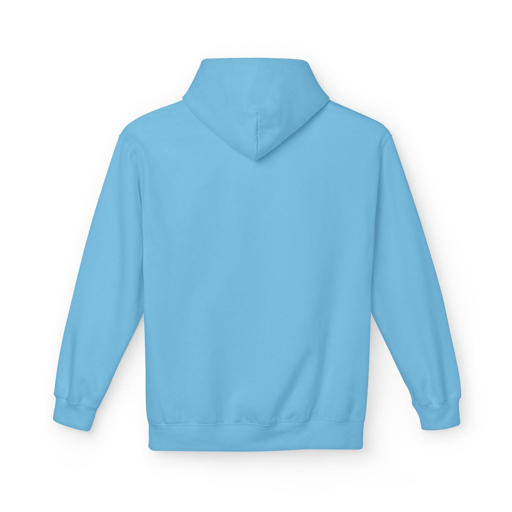 Unisex pullover hoodie with We Are Here emblem in front