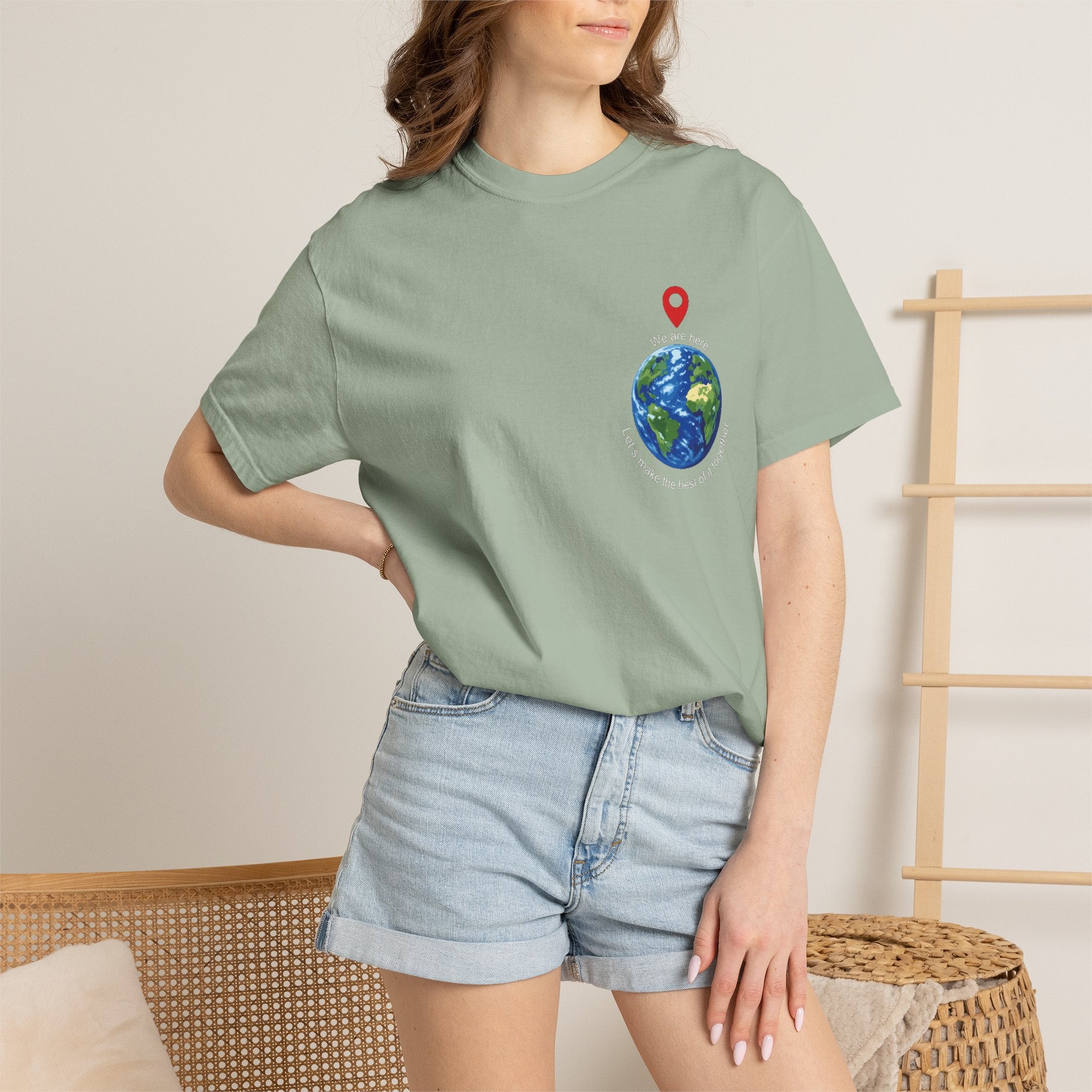 'We Are Here' Garment-Dyed T-Shirt — Inspirational Togetherness Tee