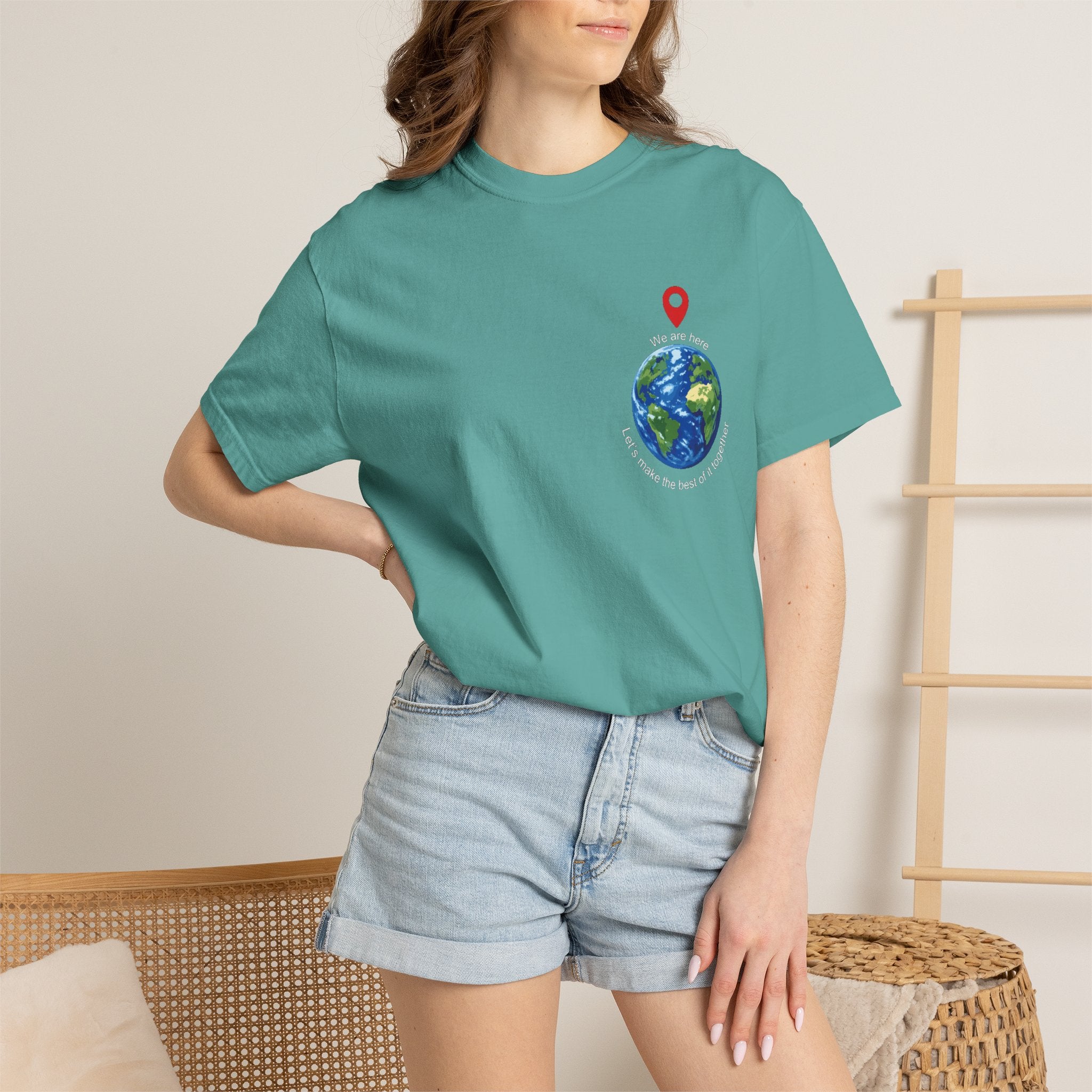 'We Are Here' Garment-Dyed T-Shirt — Inspirational Togetherness Tee