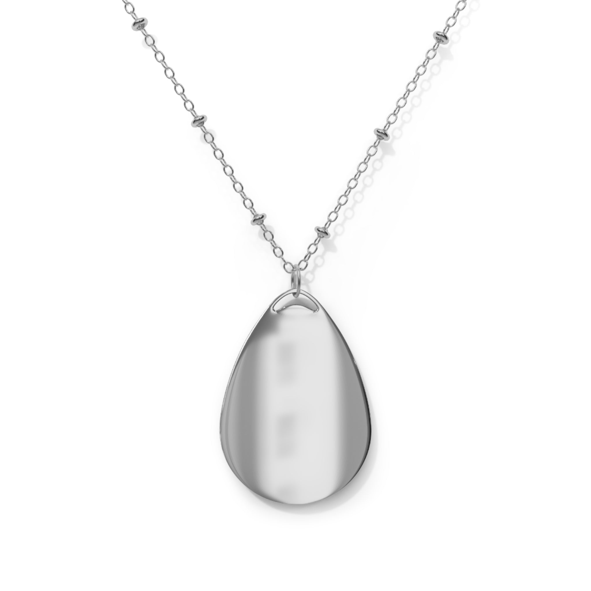 Pastel Wave Oval Necklace — Iridescent Teardrop Pendant Jewelry