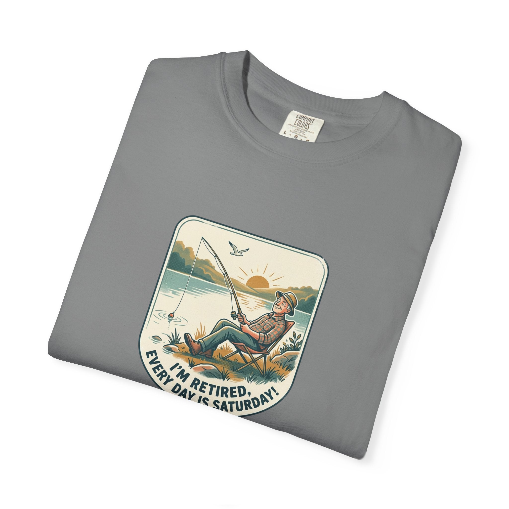 Retired Fisherman T-Shirt — 'Retirement: Every Day Is Saturday' Vintage Fishing Tee