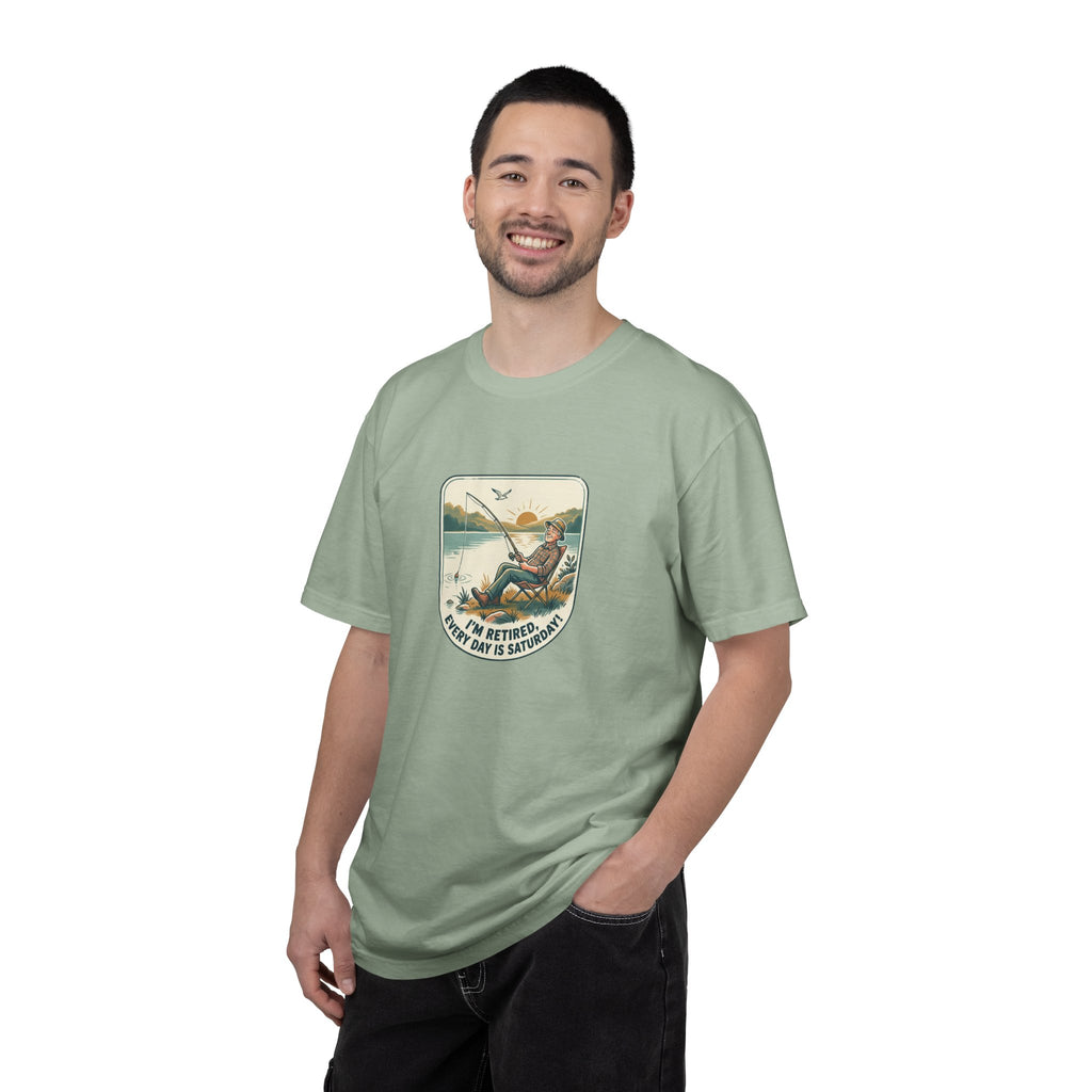 Retired Fisherman T-Shirt — 'Retirement: Every Day Is Saturday' Vintage Fishing Tee