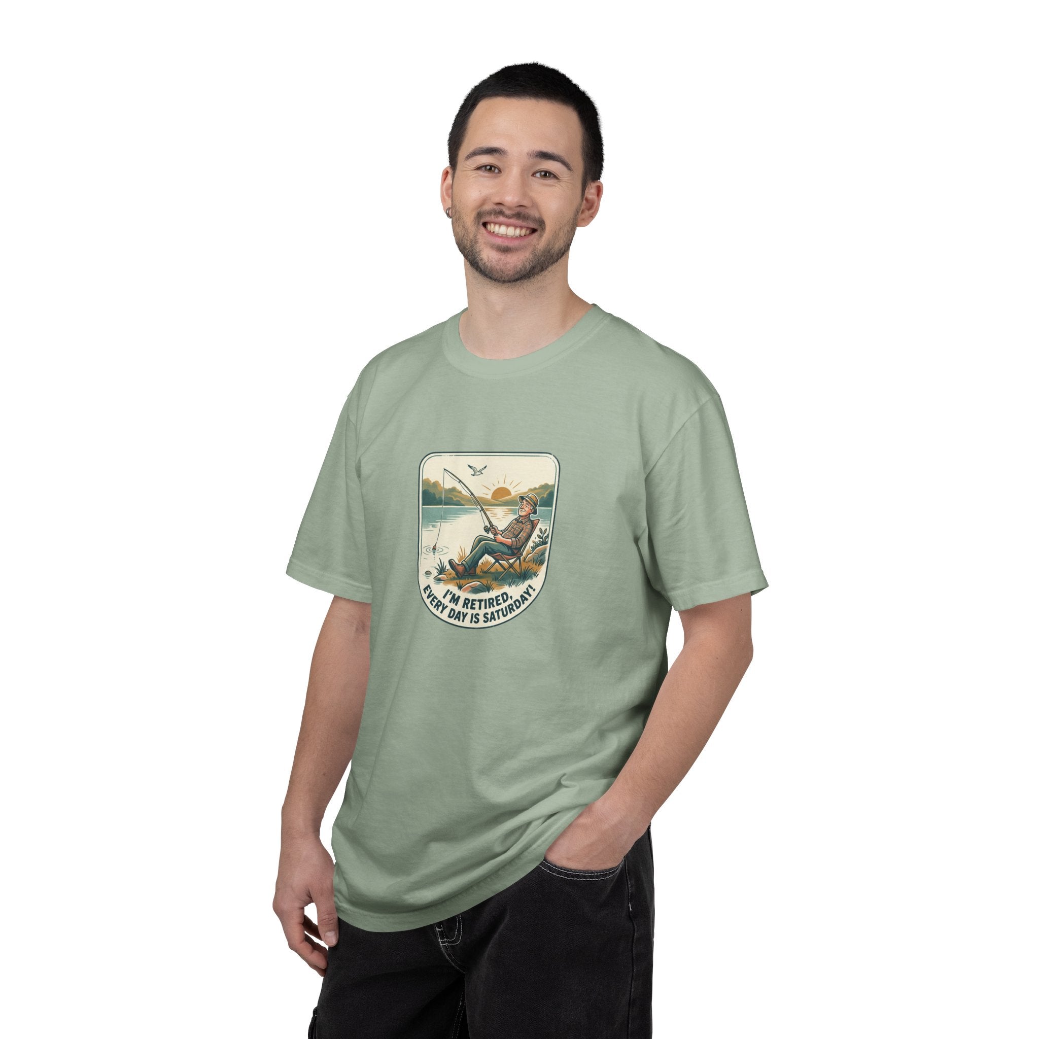 Retired Fisherman T-Shirt — 'Retirement: Every Day Is Saturday' Vintage Fishing Tee