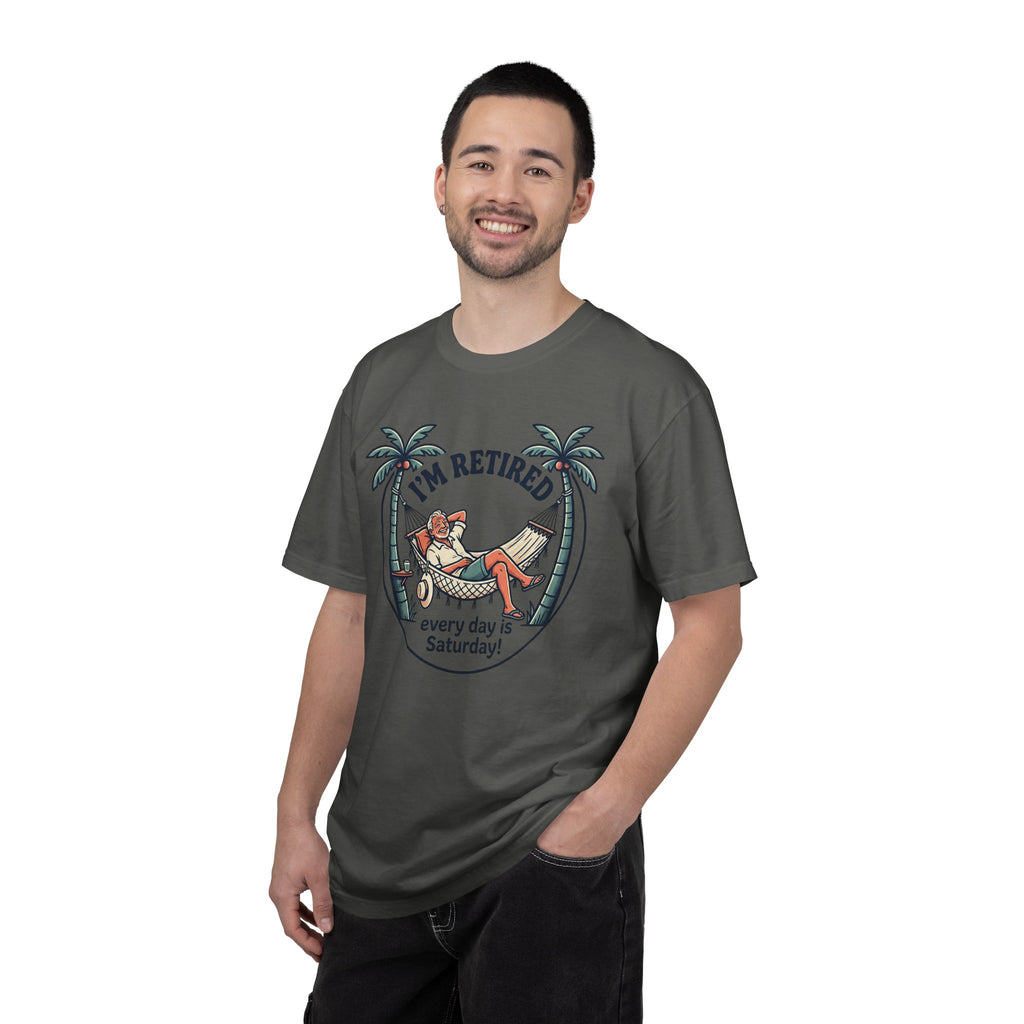 Retired Hammock T-Shirt — "I'm Retired, Every Day Is Saturday!"
