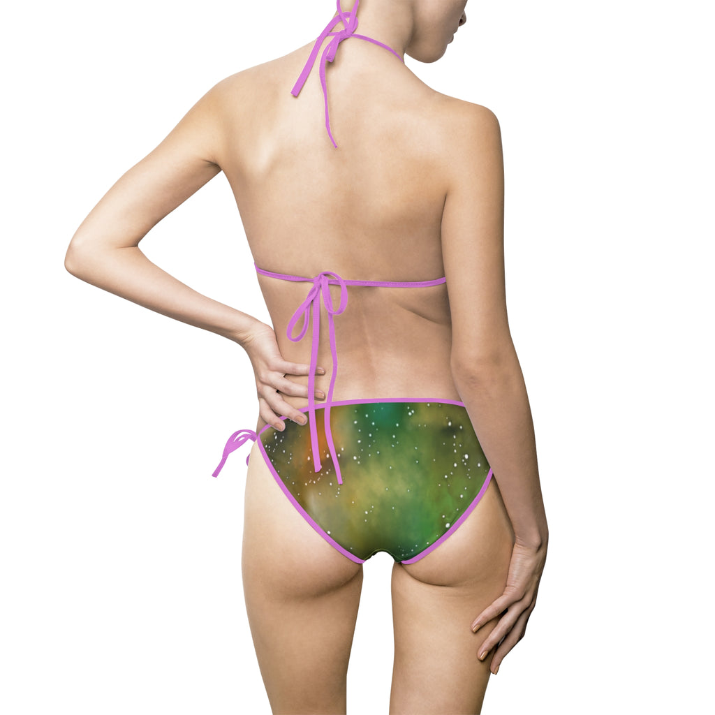 Galaxy Gradient Triangle Bikini — Women's Space Print Swimsuit