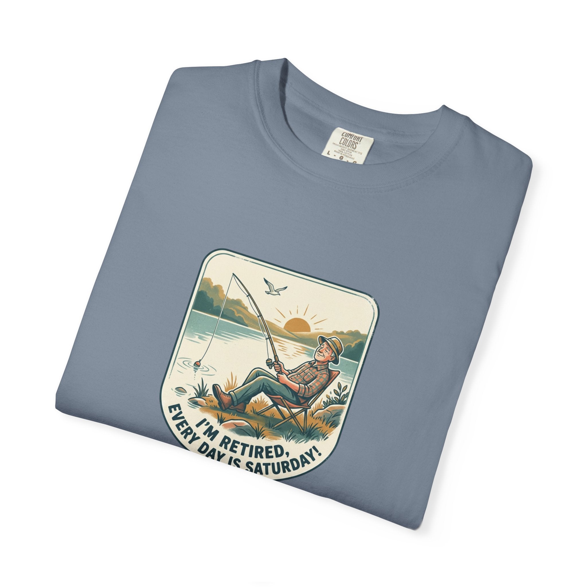 Retired Fisherman T-Shirt — 'Retirement: Every Day Is Saturday' Vintage Fishing Tee