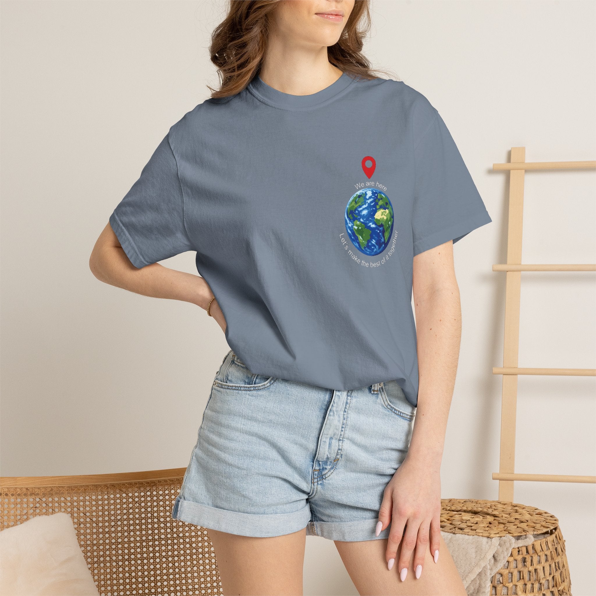 'We Are Here' Garment-Dyed T-Shirt — Inspirational Togetherness Tee