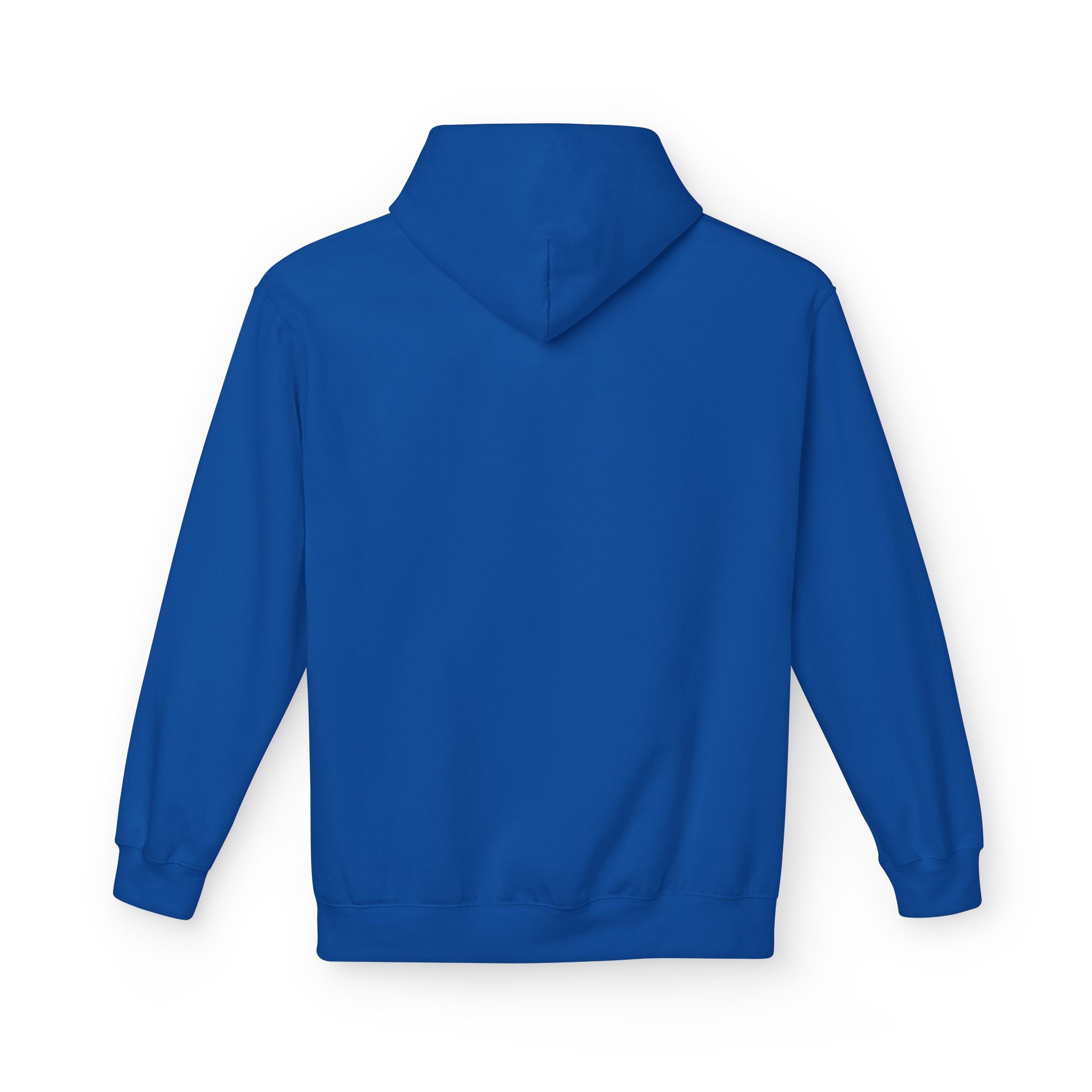 Unisex pullover hoodie with We Are Here emblem in front