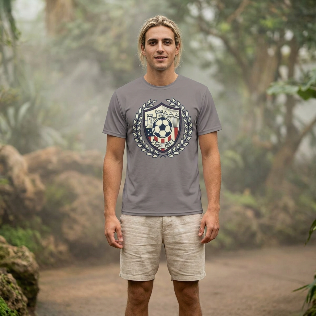 Men's Soccer Jersey — Soccer 2026 - Soccer in America Crest Performance Tee