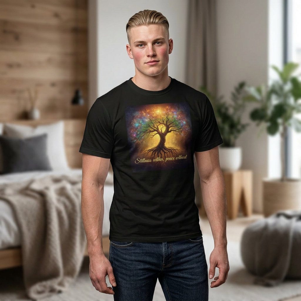 Tree of Life T-Shirt - "Stillness Within, Peace Without" Spiritual Meditation Tee