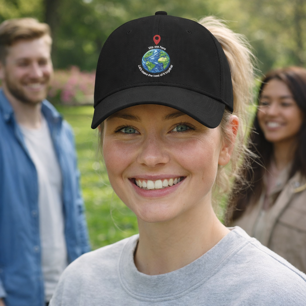 Baseball Cap — with We Are Here logo expressing togetherness