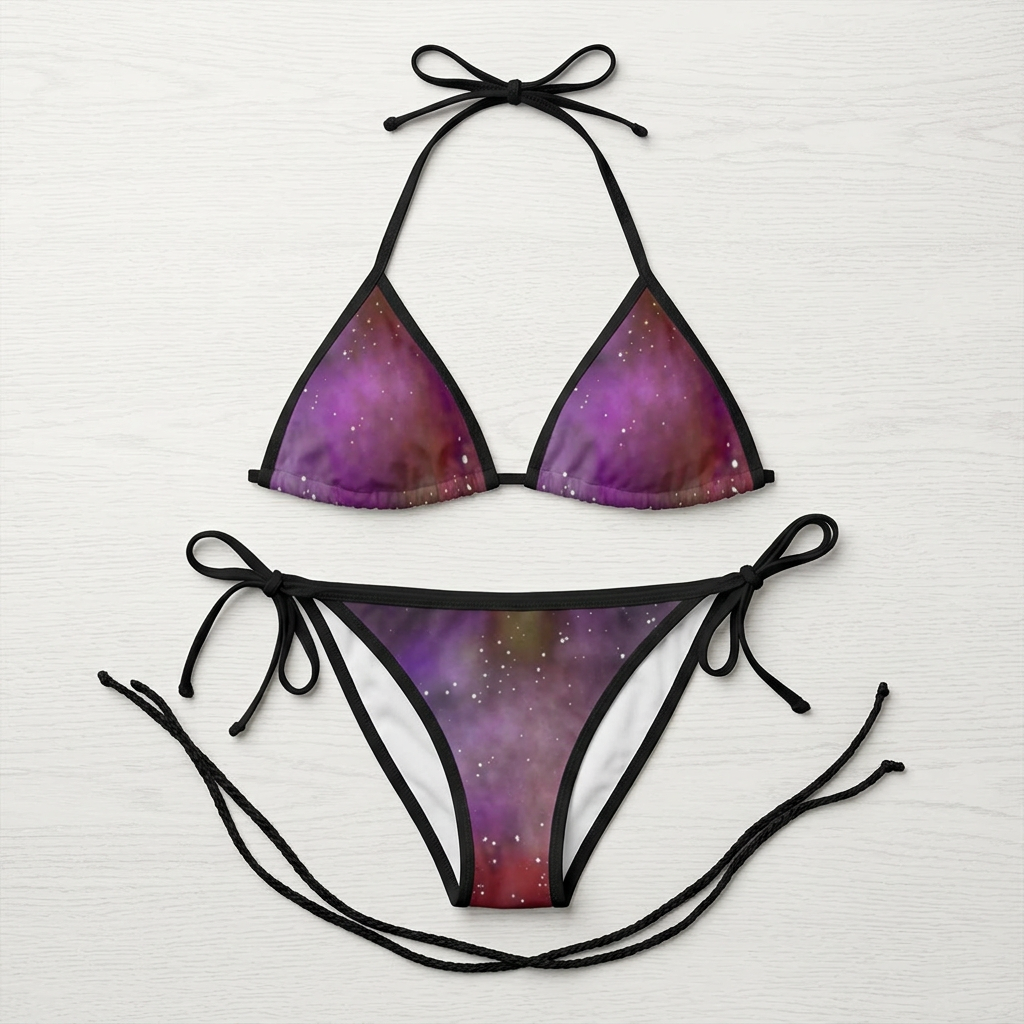 Galaxy Nebula Bikini — Purple Cosmic Triangle Swimsuit