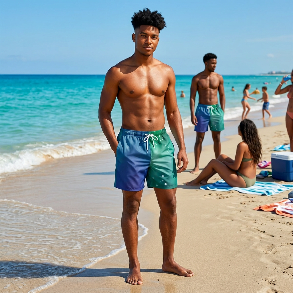 Aurora Galaxy Swim Trunks — Nebula Print AOP Beach Shorts