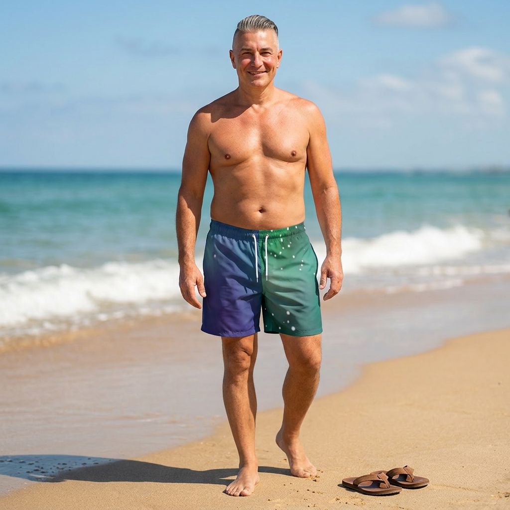 Aurora Galaxy Swim Trunks — Nebula Print AOP Beach Shorts