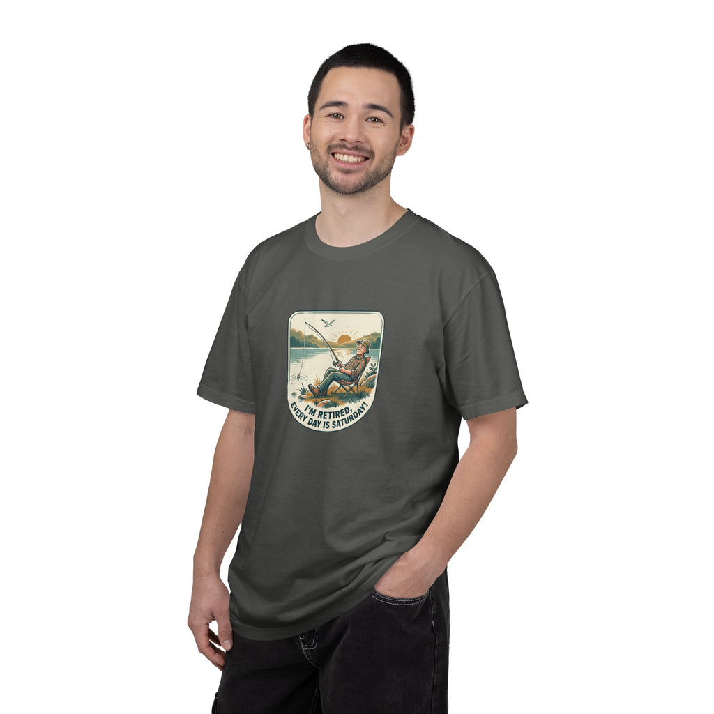 Retired Fisherman T-Shirt — 'Retirement: Every Day Is Saturday' Vintage Fishing Tee