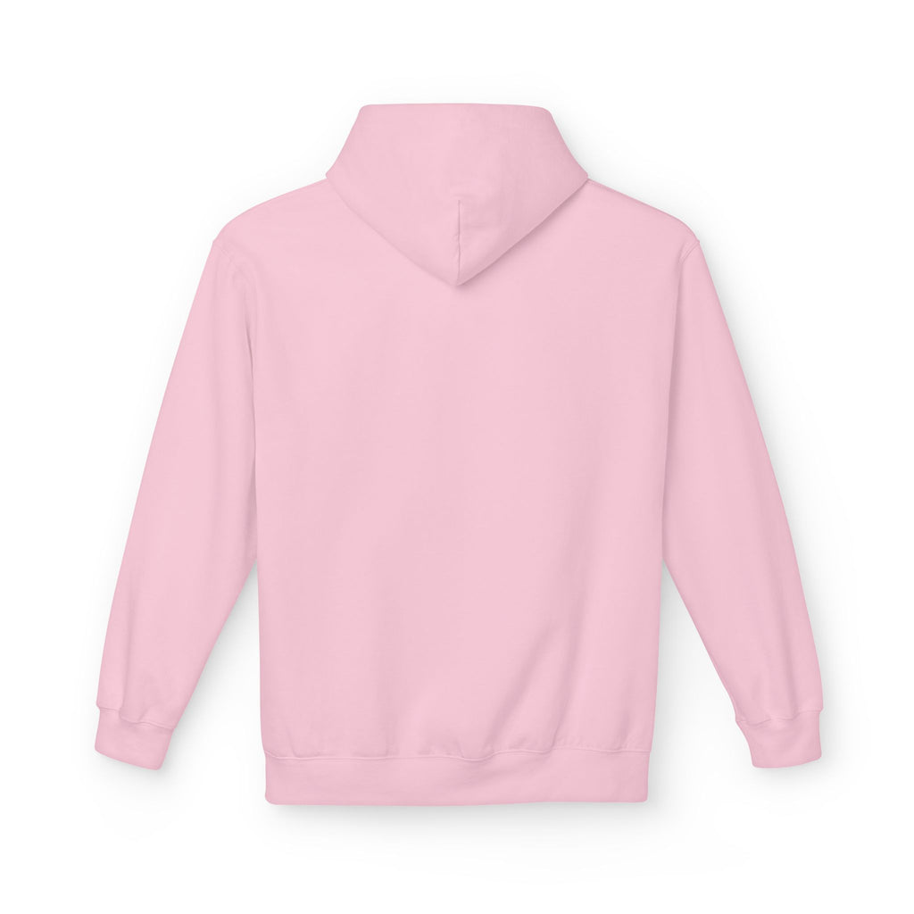 Unisex pullover hoodie with We Are Here emblem in front