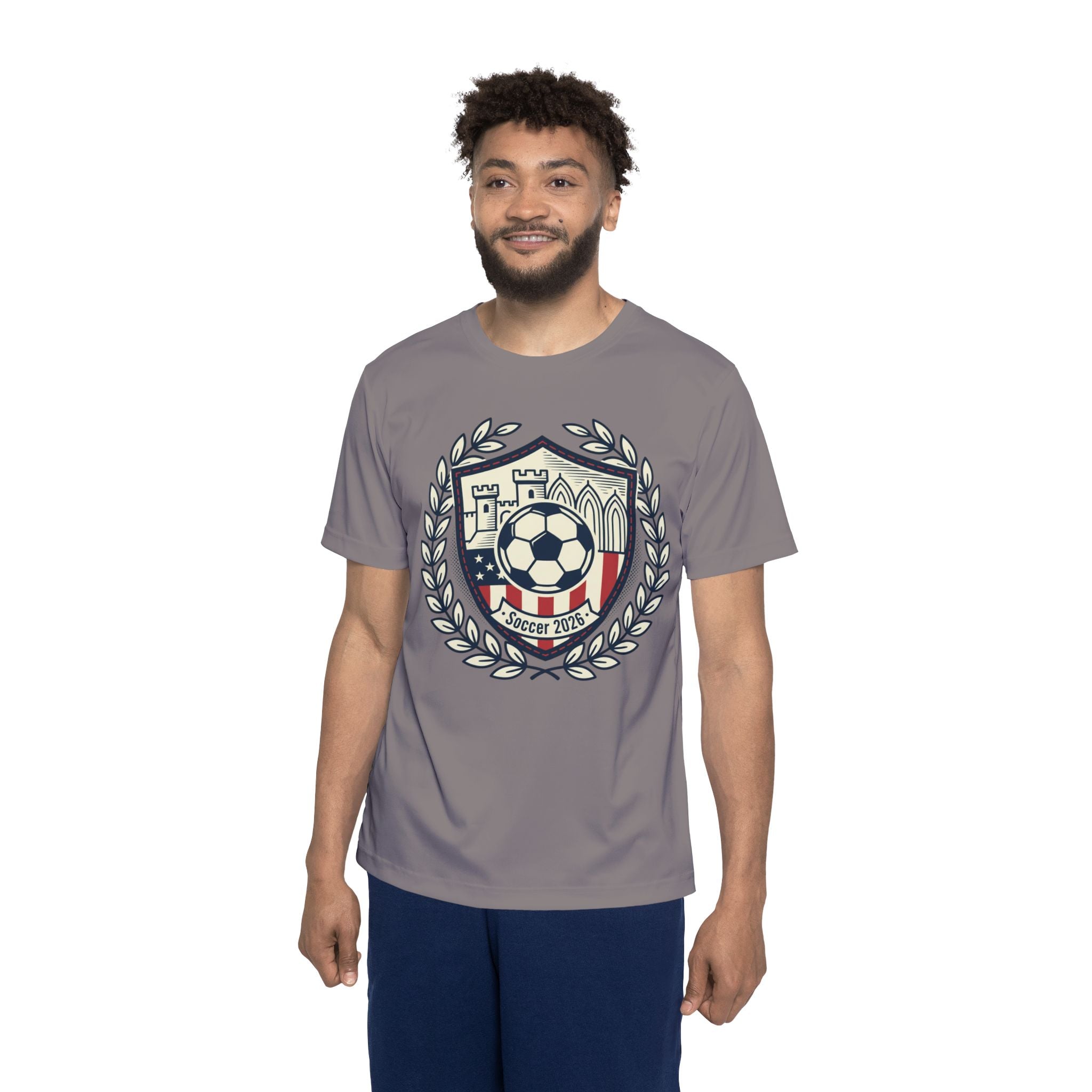 Men's Soccer Jersey — Soccer 2026 - Soccer in America Crest Performance Tee