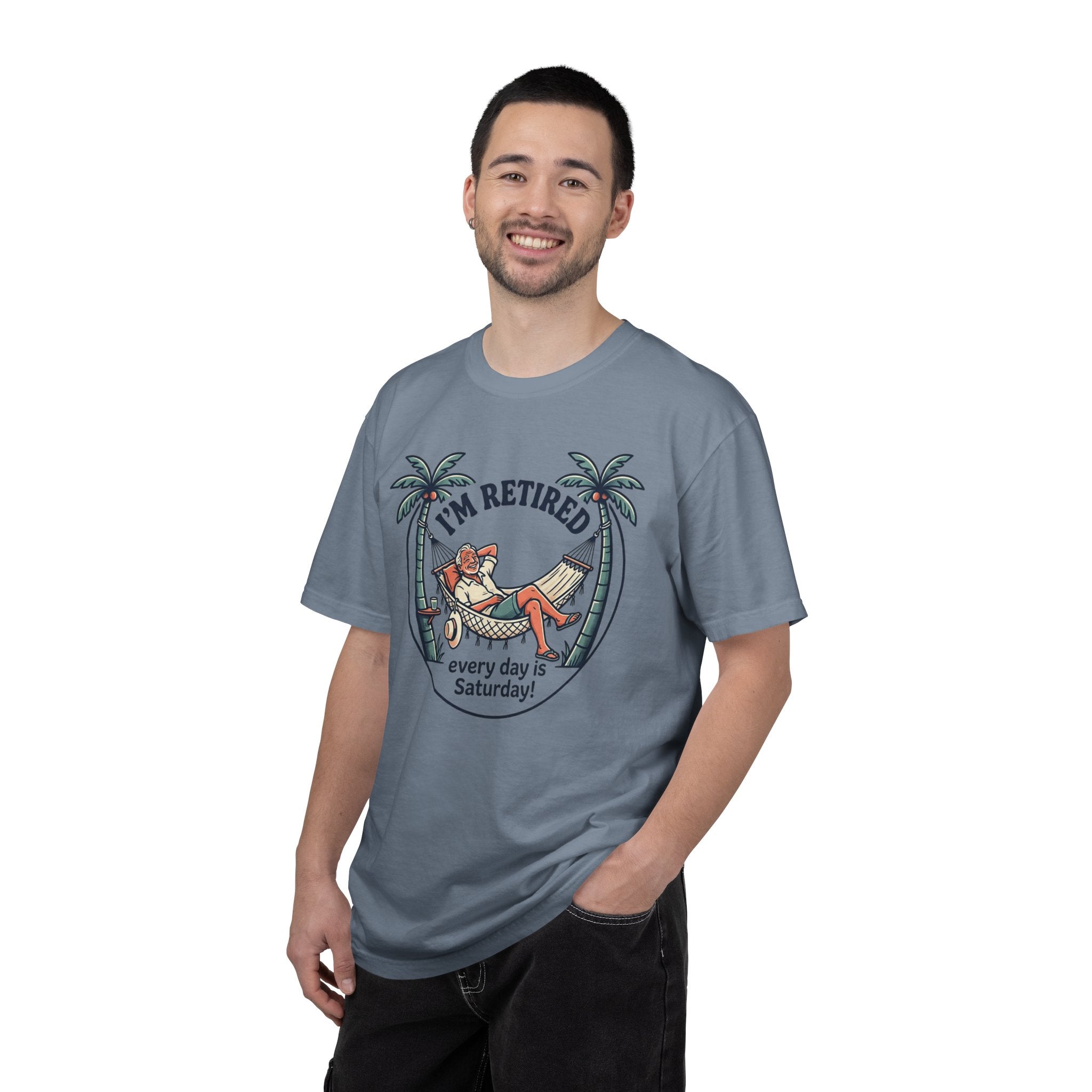 Retired Hammock T-Shirt — "I'm Retired, Every Day Is Saturday!"