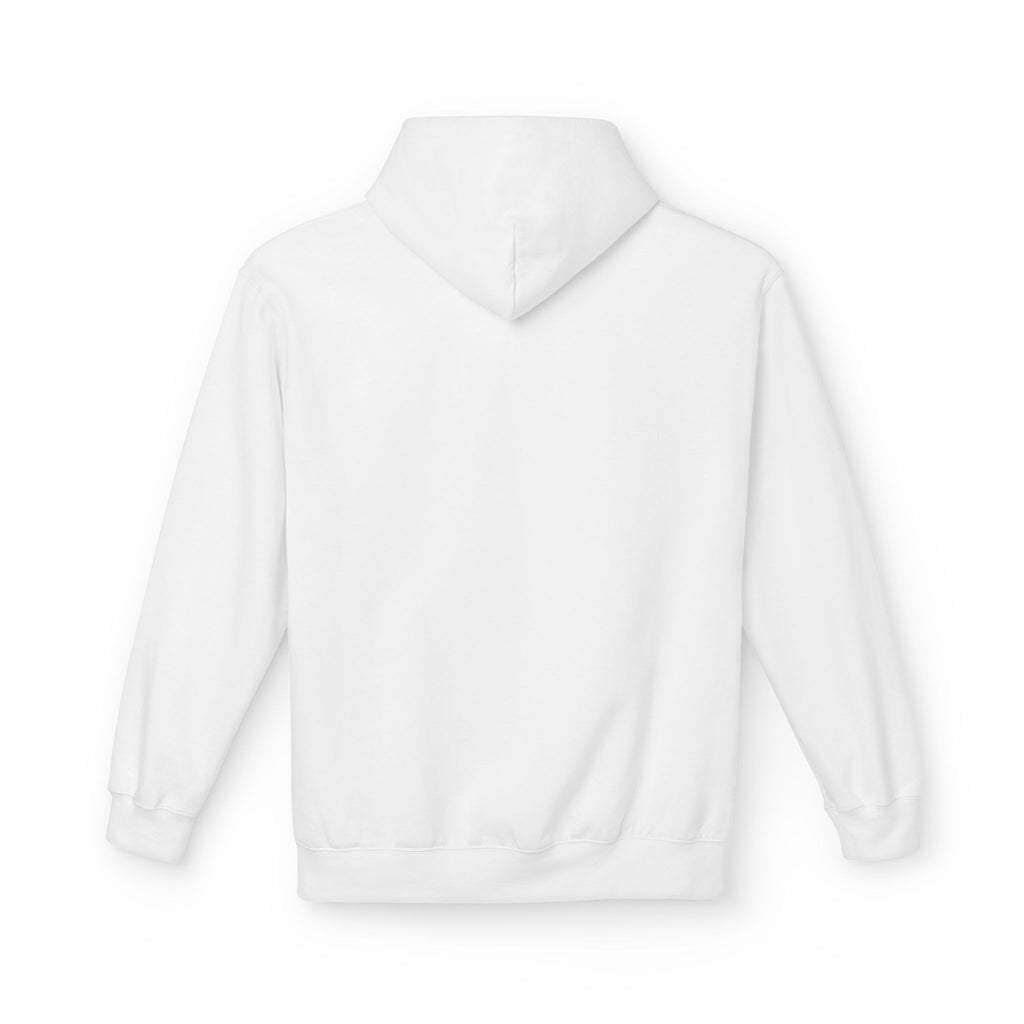 Unisex pullover hoodie with We Are Here emblem in front