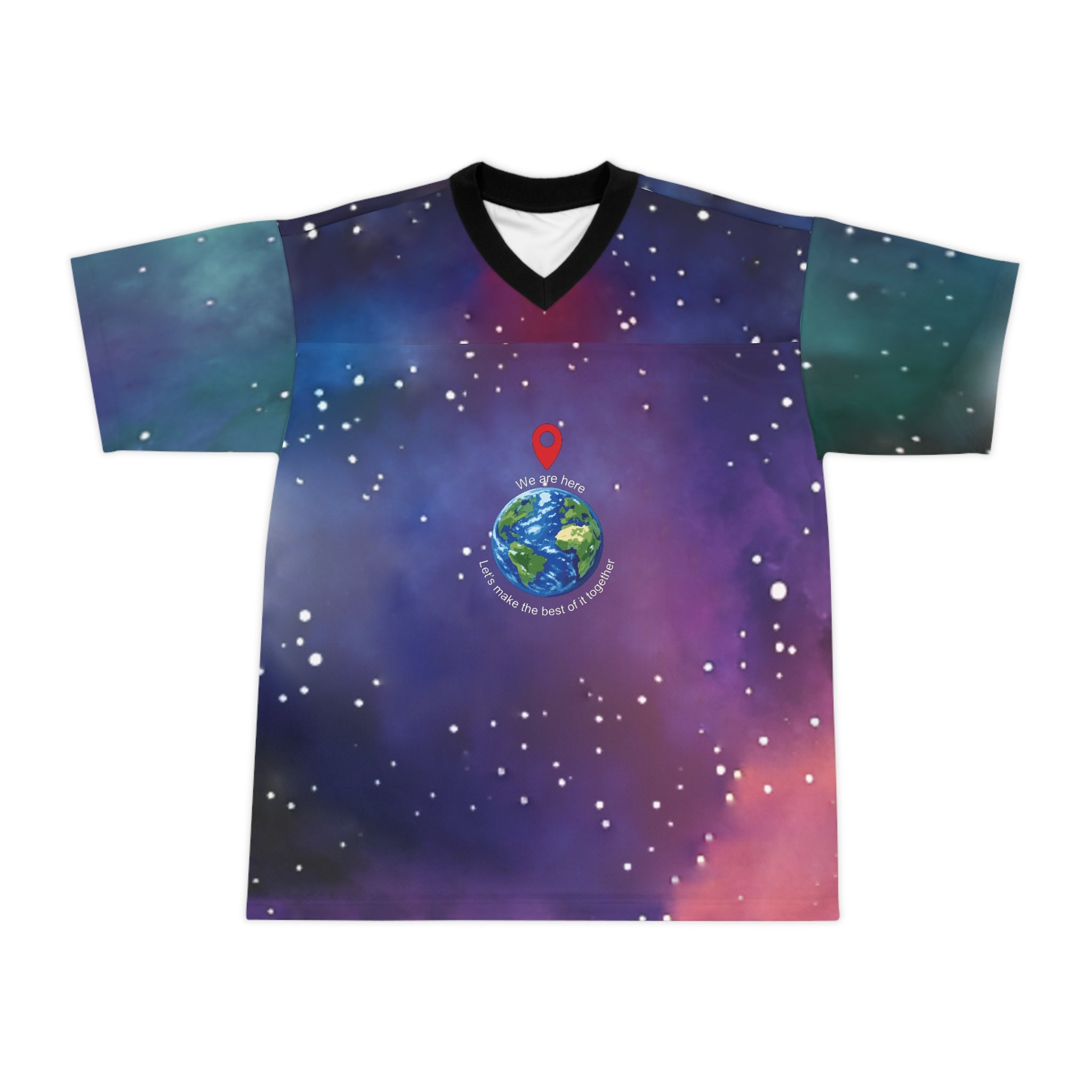 Galaxy Earth Jersey — "We Are Here" Space Football Shirt