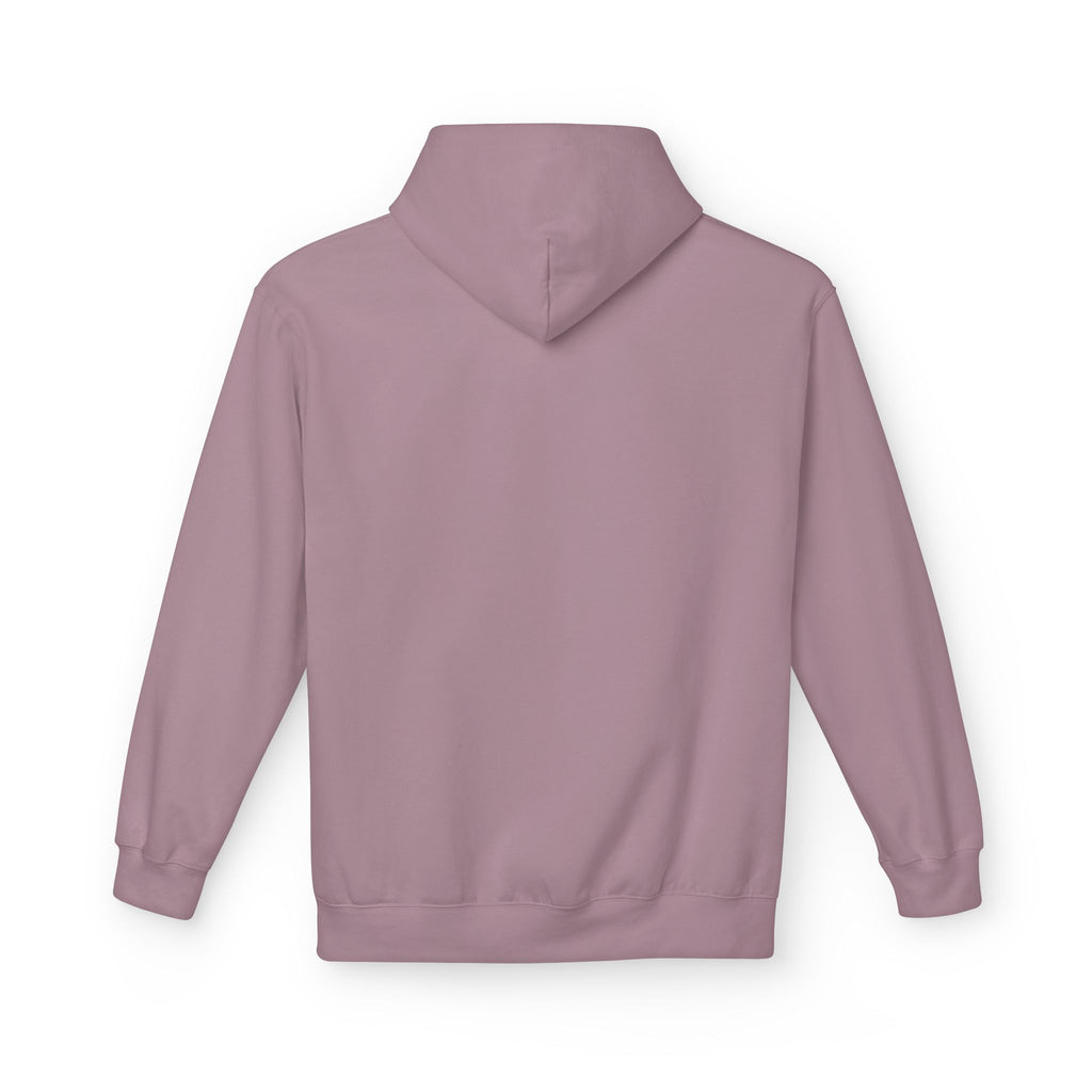 Unisex pullover hoodie with We Are Here emblem in front