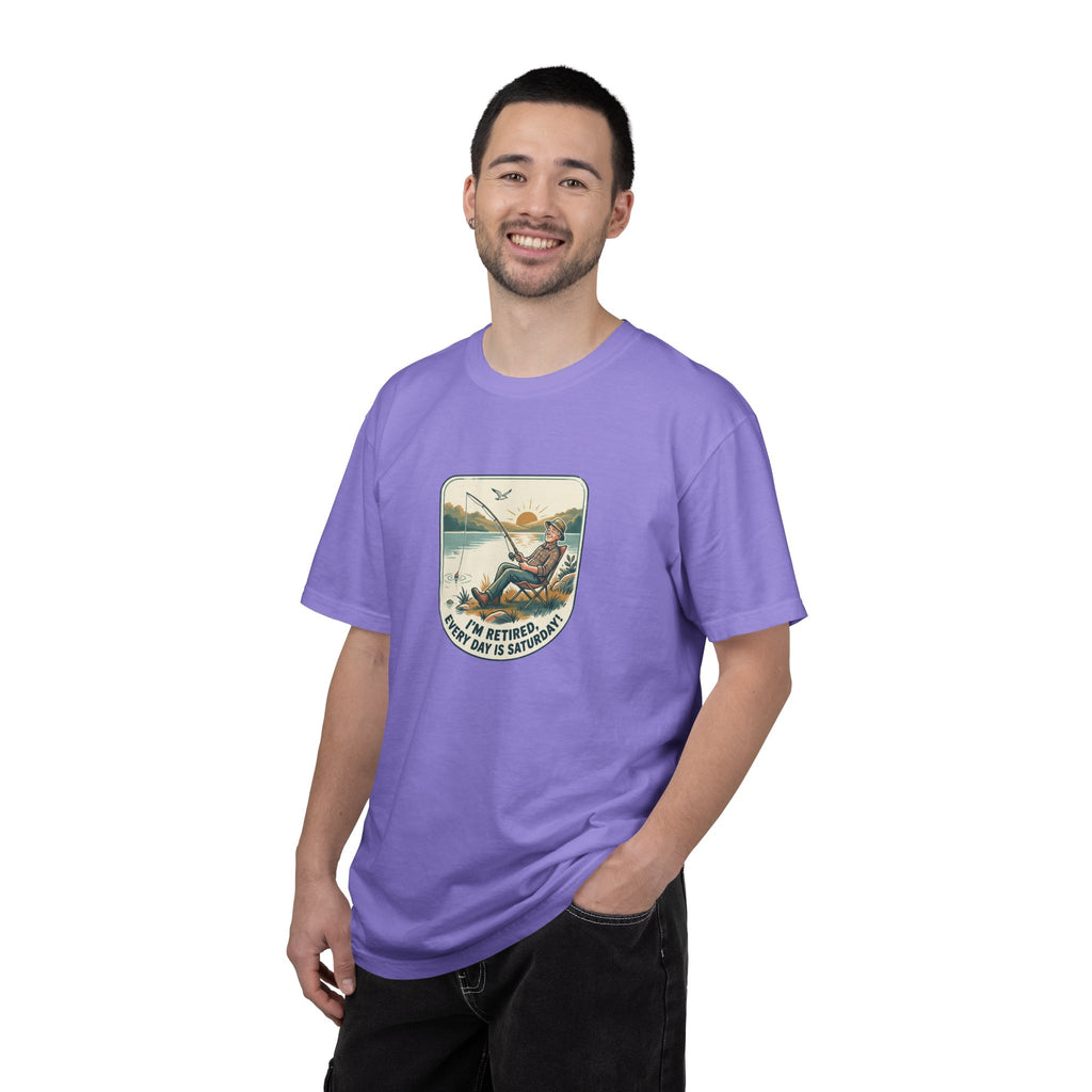 Retired Fisherman T-Shirt — 'Retirement: Every Day Is Saturday' Vintage Fishing Tee